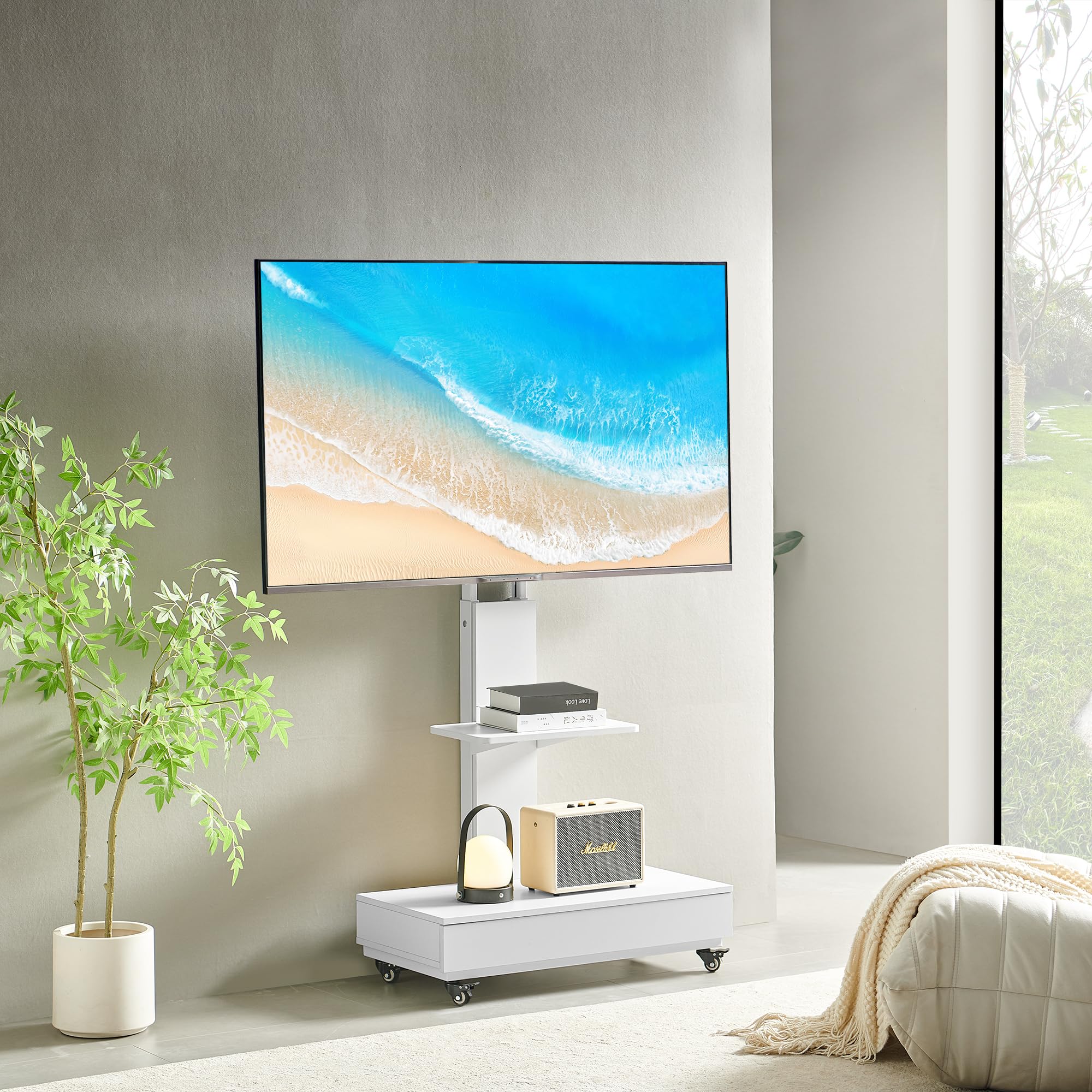 Amazon.co.jp: テレビスタンド キャスター付きTVスタンド ハイ