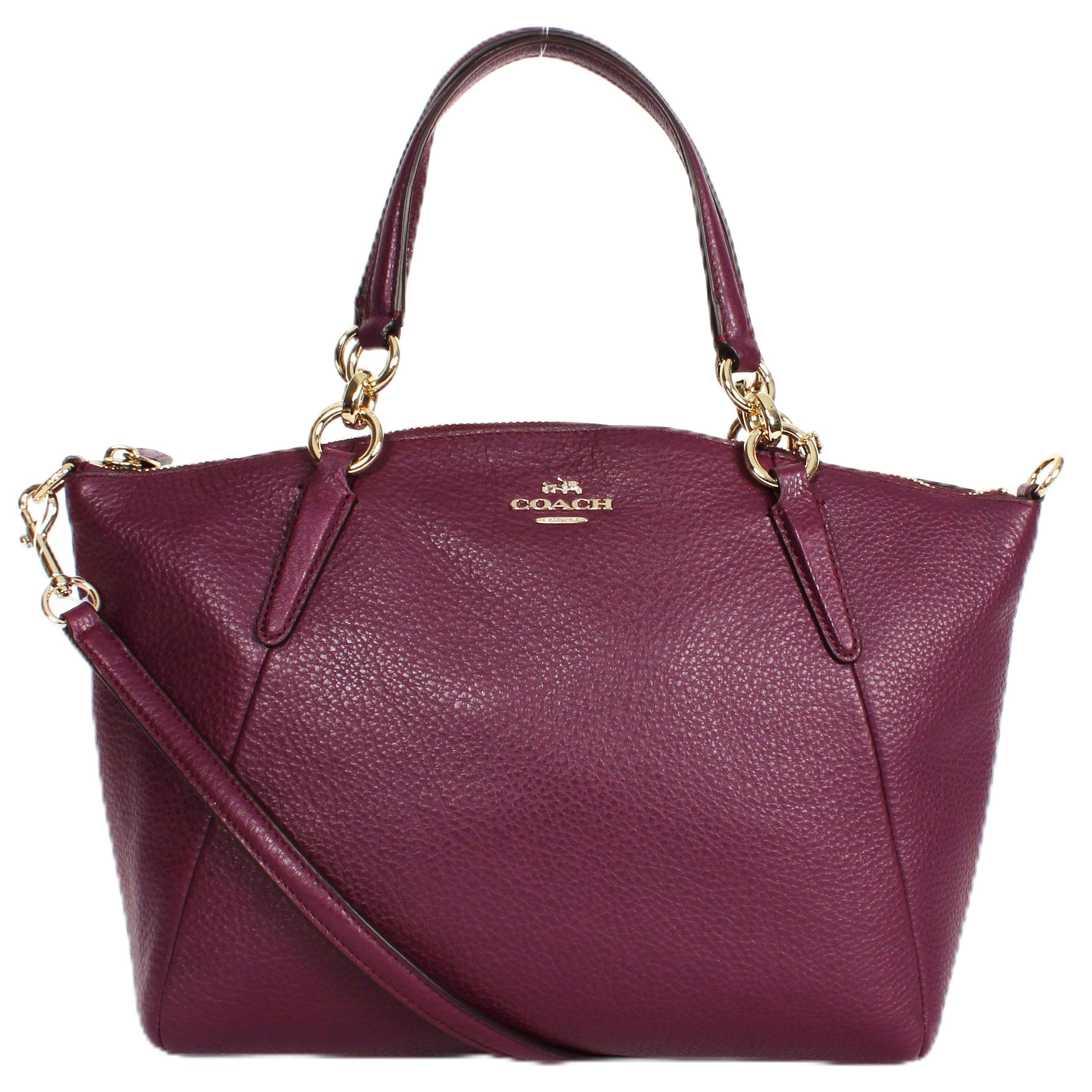 Coach Leather Small Kelsey Cross Body Bag (Small, Plum)