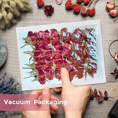 Miniatura 3 de Flores de rosas secas con tallo para resina, 42 rosas naturales prensadas reales, flores secas para resina, bricolaje, joyería, adorno,