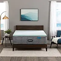 Beautyrest Topo de colchão de espuma viscoelástica que alivia a pressão de resfriamento de luxo Thermagel, completo, 5 cm