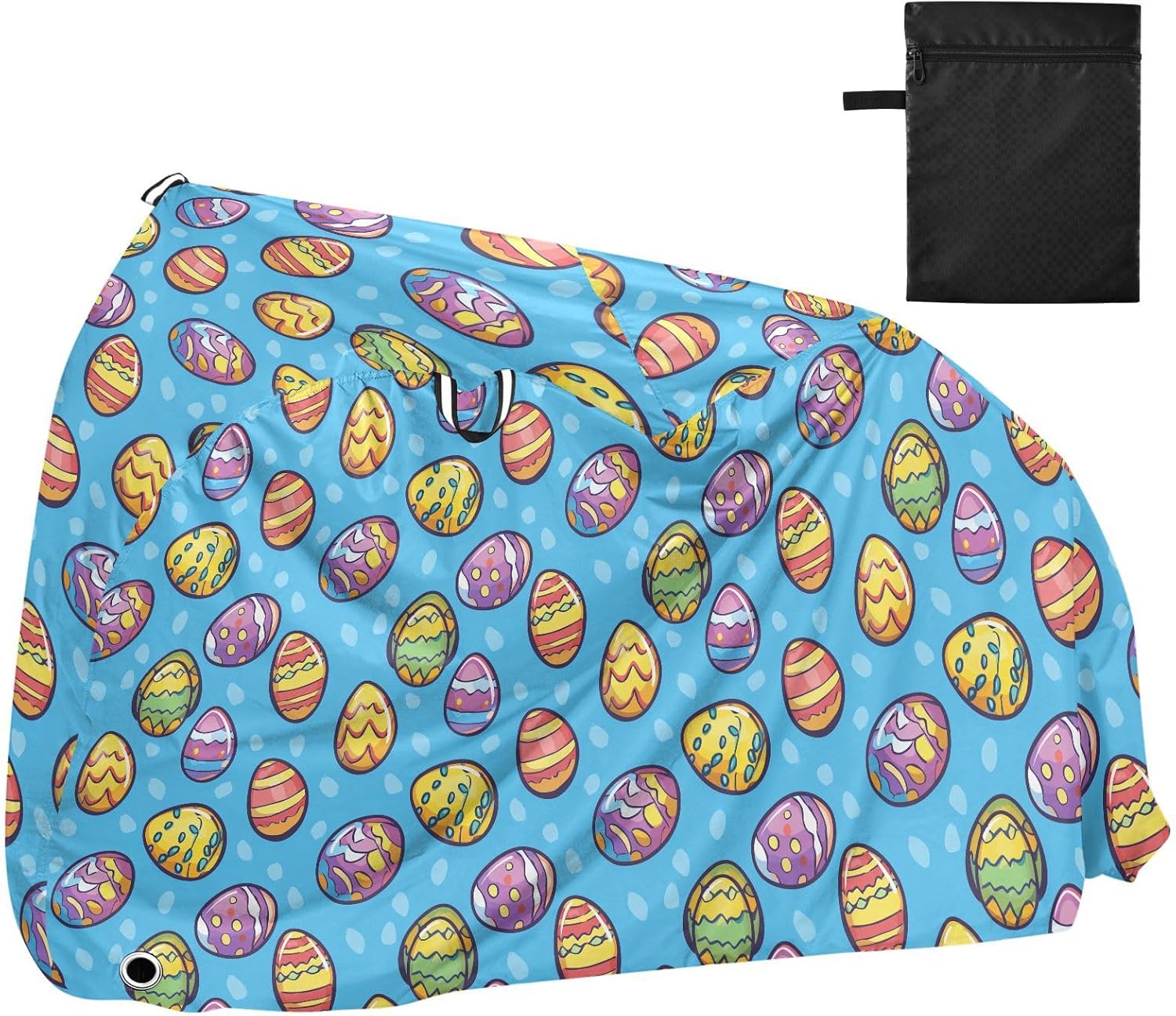 ALAZA Easter Eggs Bike Cover Waterproof Outdoor Ebike Bicycle Covers Tarp Protection for 1/2 Bikes, Sun UV Dust Wind Proof