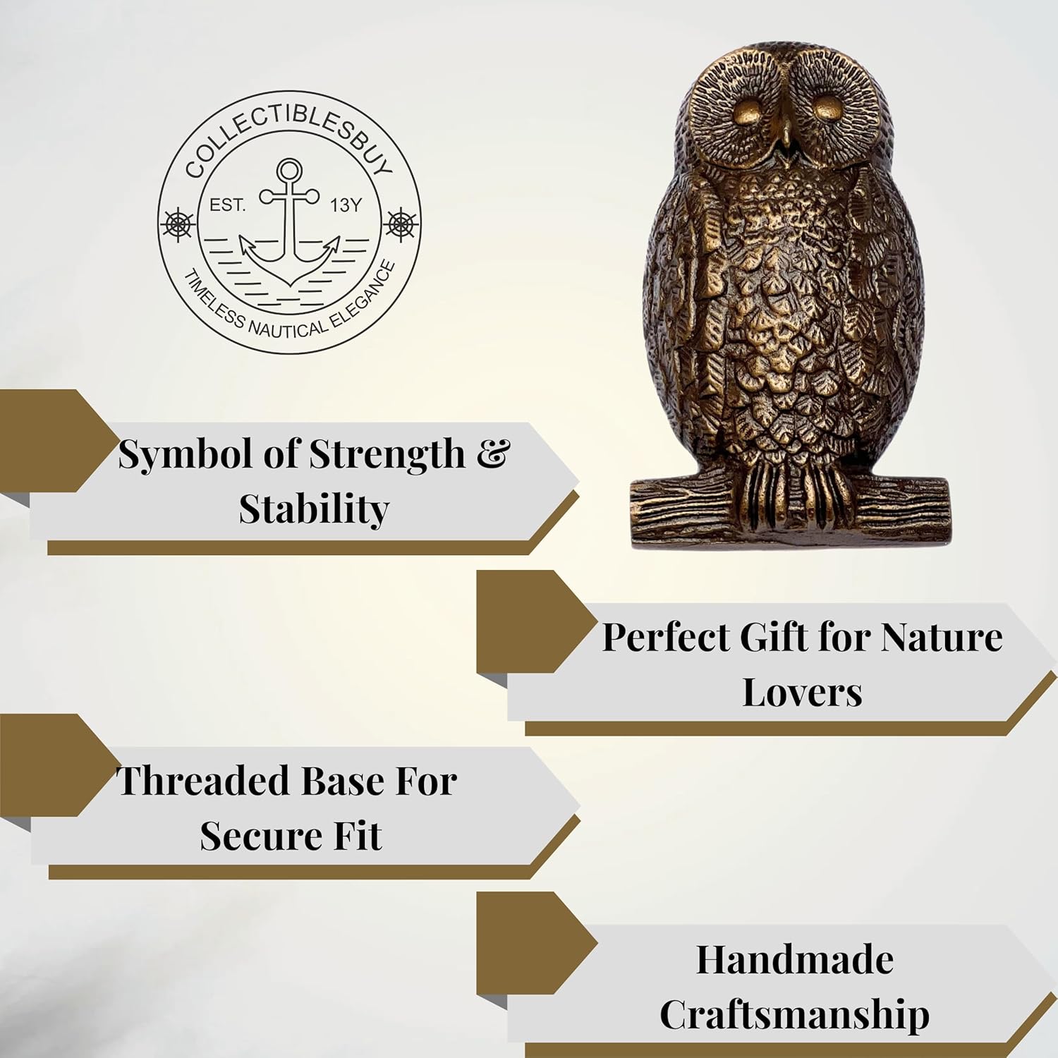 Antique Style Owl Door Knocker – Cast Iron Decorative Front Door Pull Handle, Vintage Garden Entrance Knocker, House Door Hardware, Rustic Owl Design