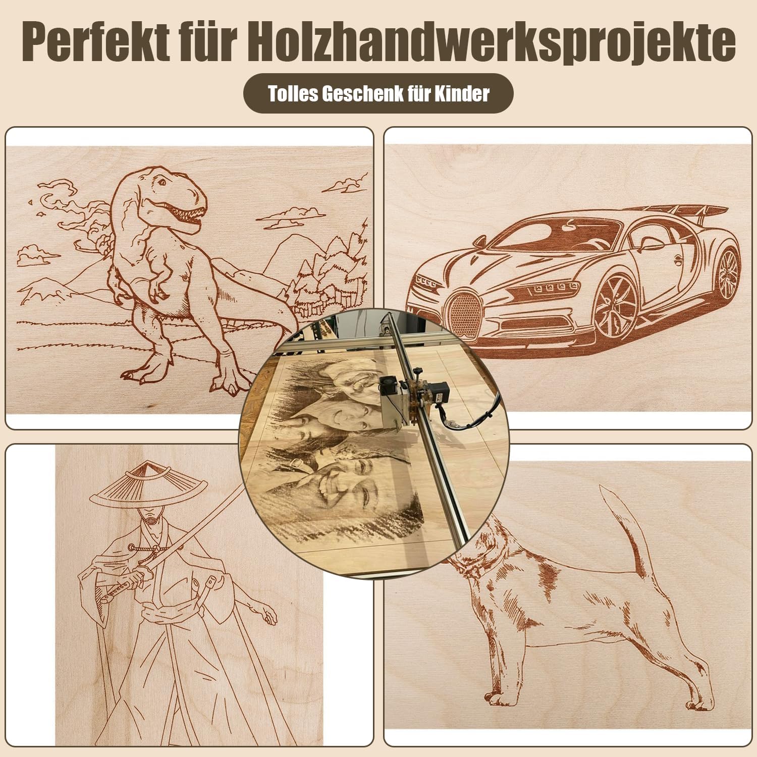 20 Stück A3 Sperrholzplatte 3mm | Linde Sperrholz für Modellbau, Laserschnitt, Gravur, Holzplatten zum Basteln, Laser Holz für DIY (20, A3(420 * 297 * 3mm))