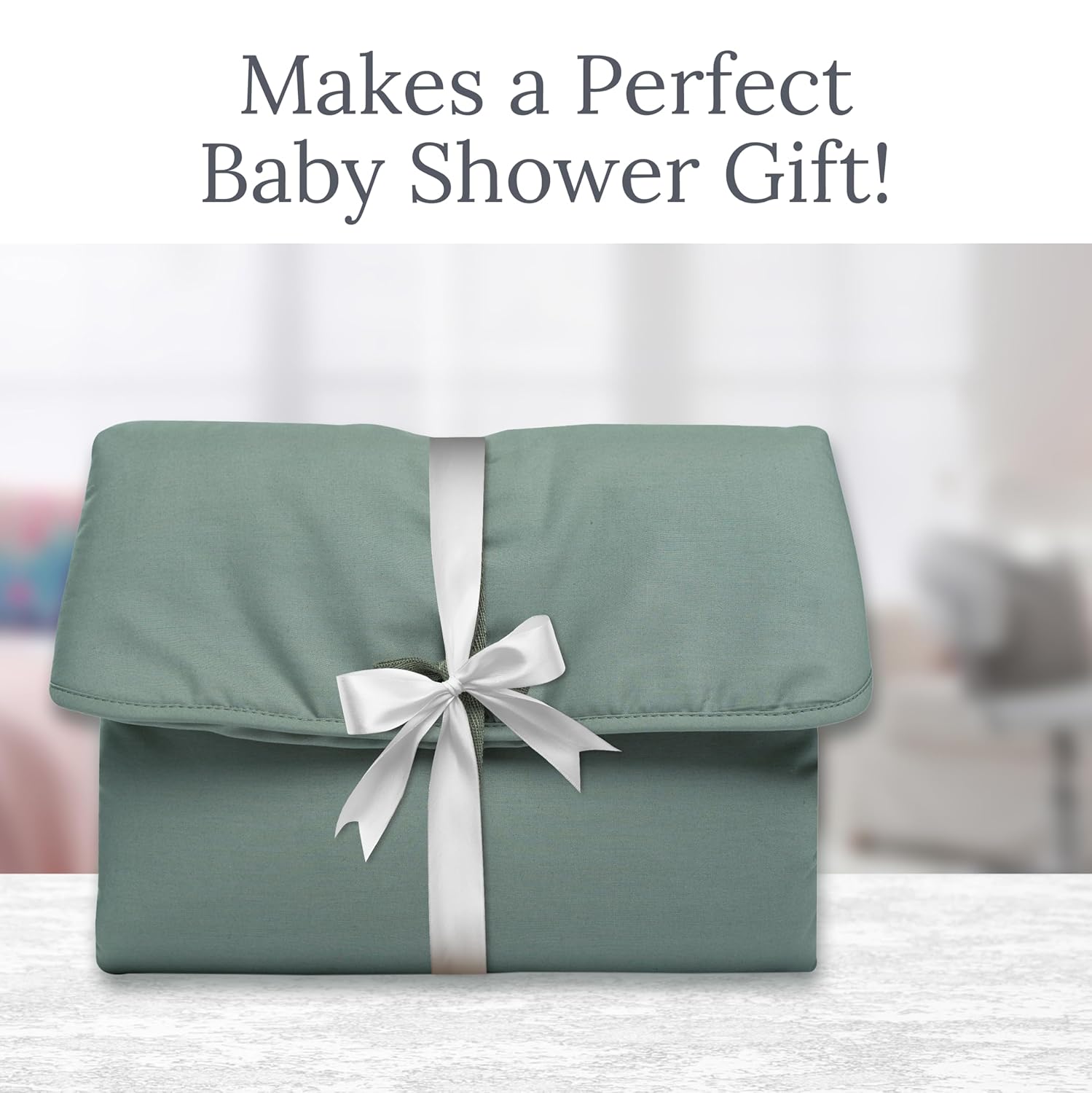 Natemia Baby Portable Diaper Changing Pad - Oeko-TEX Percale Cotton - Reusable Changing Pad for Baby - Flexible and Foldable for Travel - Machine Washable - Baby Essentials Autumn Glaze image 8 of 9 B09D53BSKV