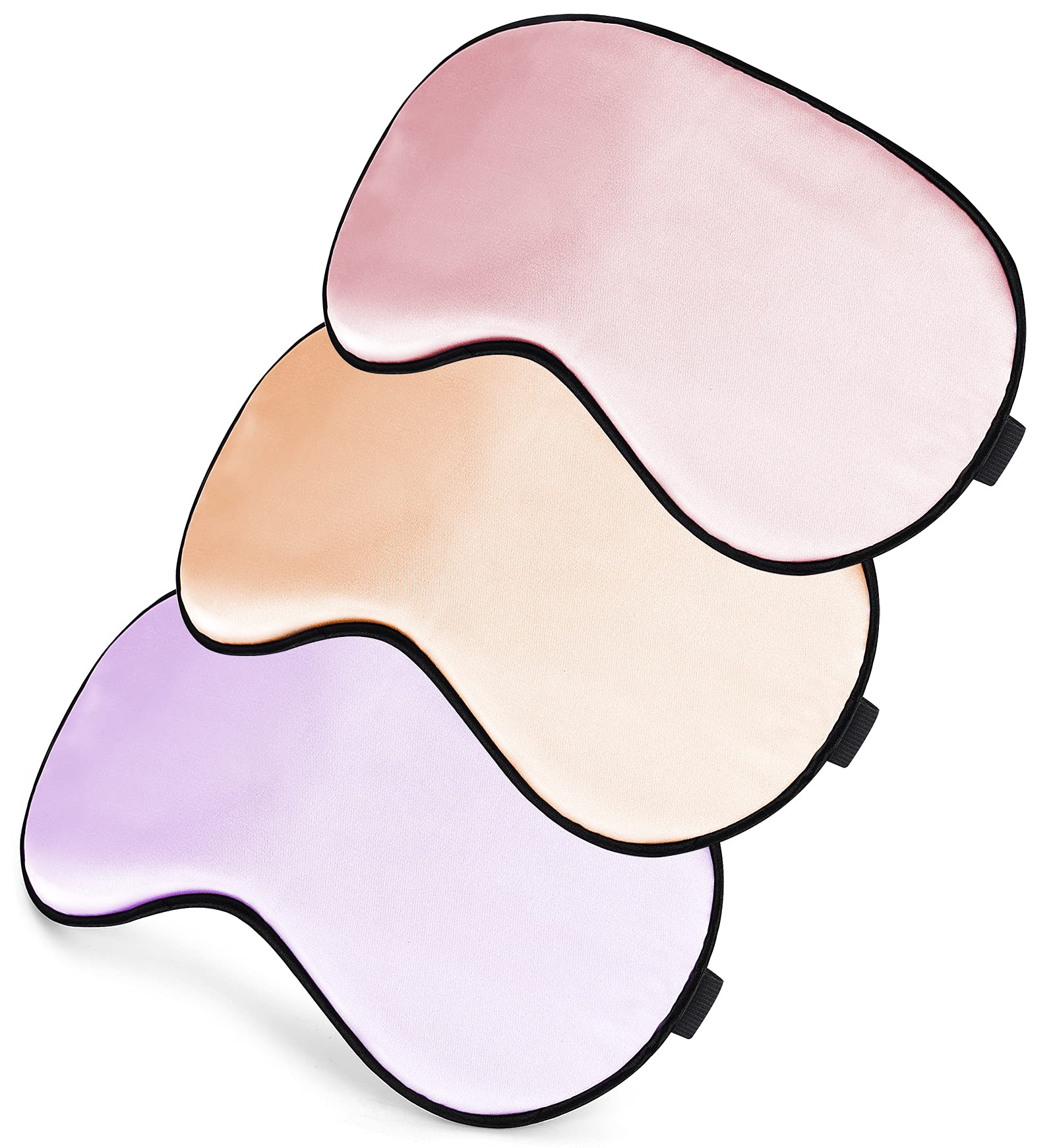 Sleep Mask, Super Soft Eye Masks with Adjustable Strap, Lightweight Comfortable Blindfold, Perfect Blocks Light for Men Women (Pink, Champagne Powder, Light Purple)