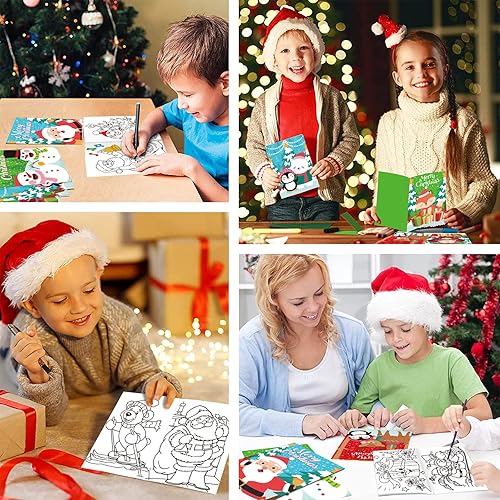 Miniatura 7 de CCINEE 36 libros para colorear de Navidad, mini folletos de 5 x 7 pulgadas, manualidades para niños, regalos de fiesta, regalos divertidos de