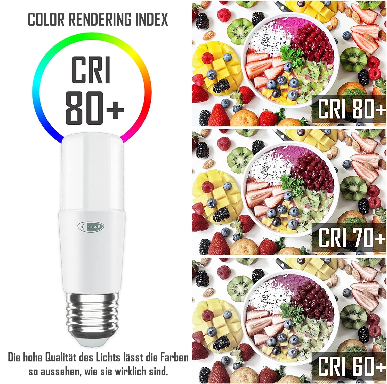 CLAR - Energiesparlampe E27, Maiskolben LED E27, Energiesparlampen, Länglich LED, 15W Kaltweiß 6000ºK (Pack 10)