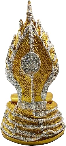 Miniatura 4 de BUDDHO Buddha Pang Nak prok 8 pulgadas H. Estatua de Buda en la postura de NAGA Estatua de Buda tailandesa de resina de poliresina para decoración