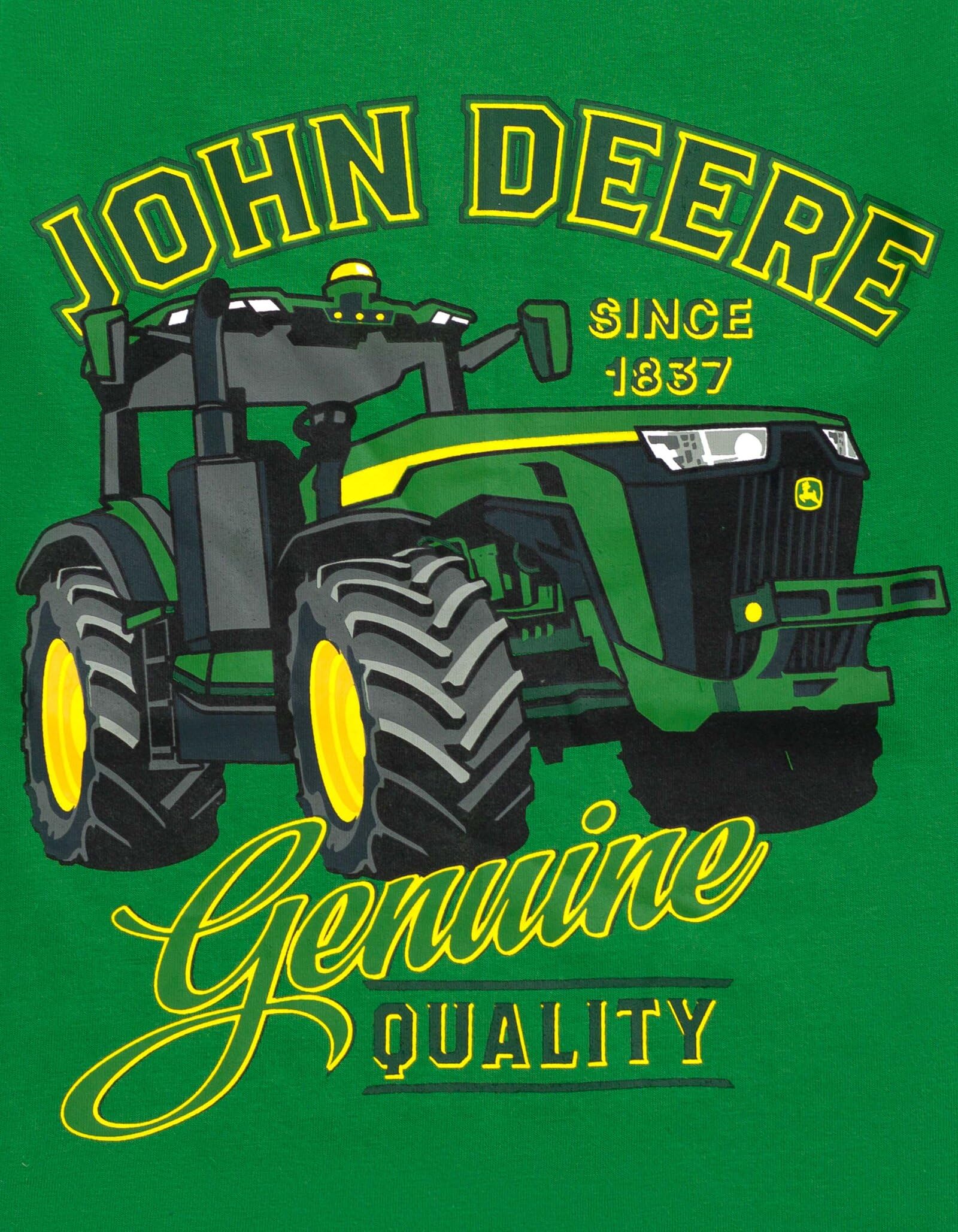 John Deere Completo con maglietta e pantaloncini da trattore per bambini grandi (2T - 10-12)