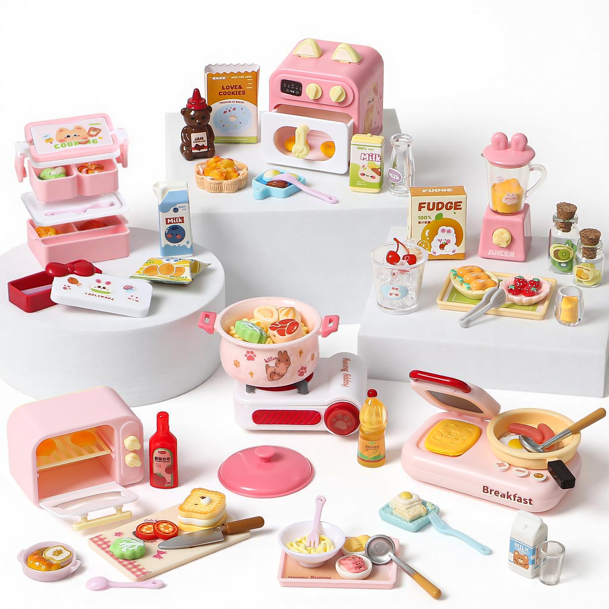 Kitchen Play Set 100+ Pieces for Ages 3+ - Pretend Cooking Toy Set