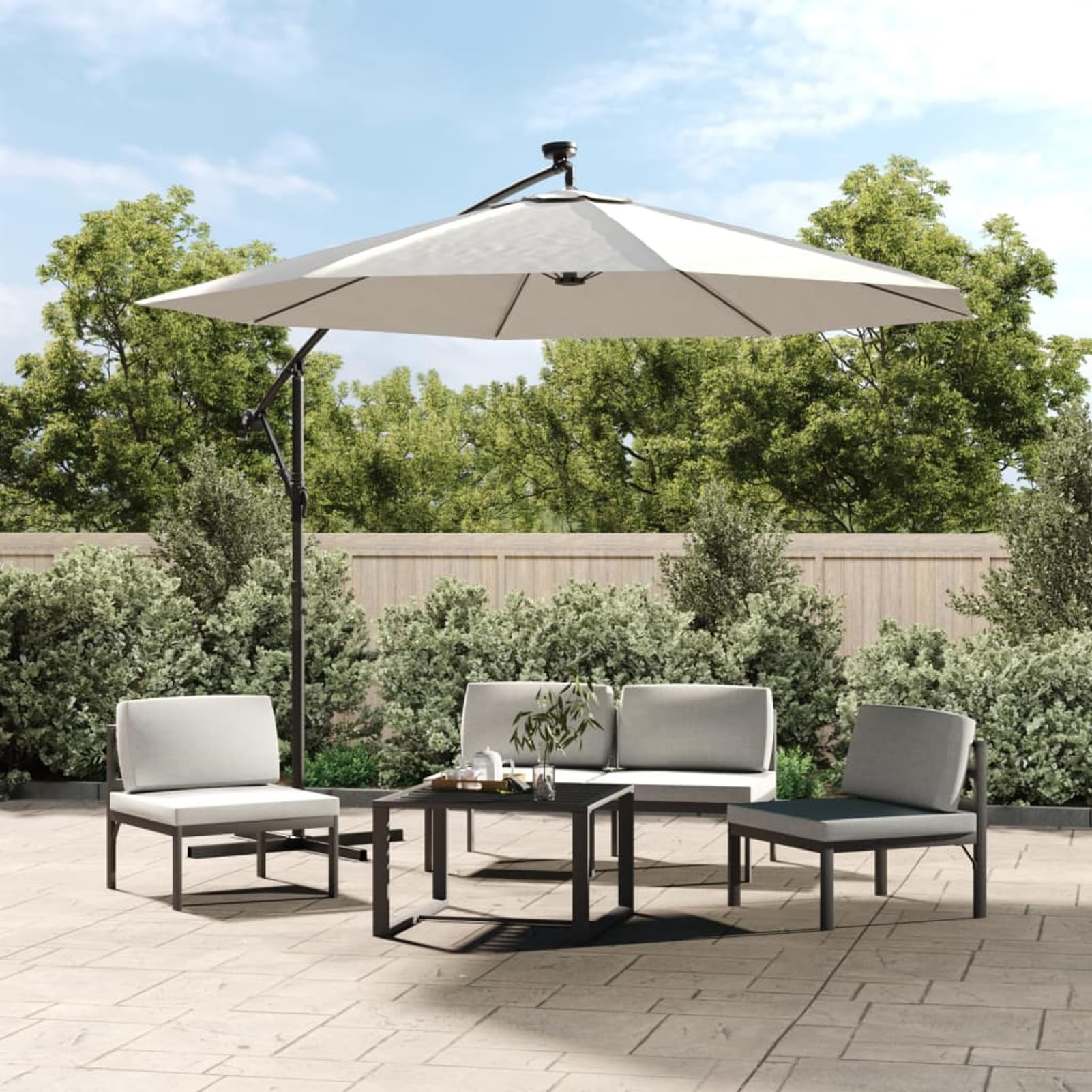 Telo di Ricambio per Ombrellone a Sbalzo Bianco Sabbia 300 cm,Telo Gazebo Copertura in Tessuto Poliestere 100% - Telo per Gazebo da Giardino Esterno Vari Modelli