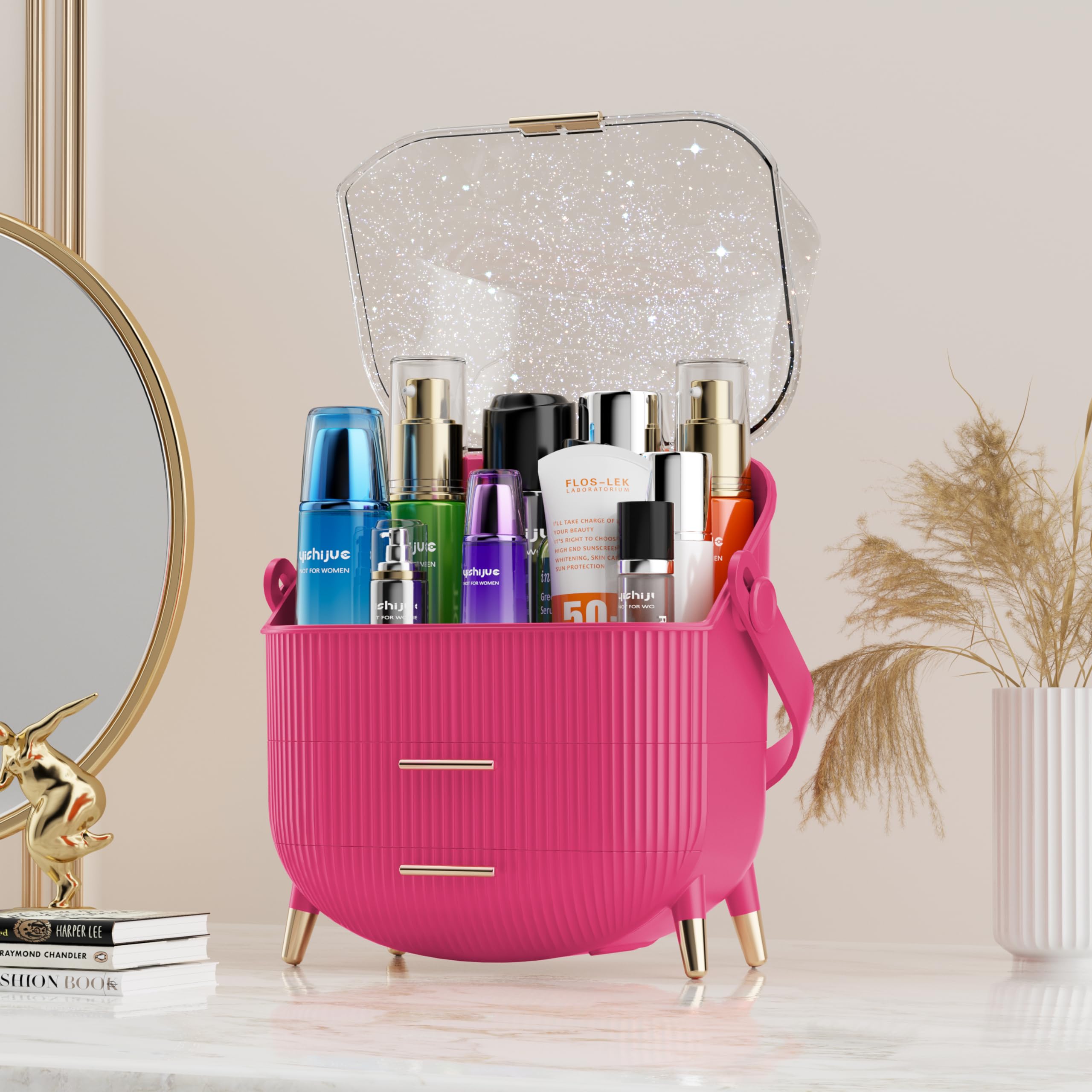 Amazon.co.jp: Viosmiv ポータブルメイクアップオーガナイザー