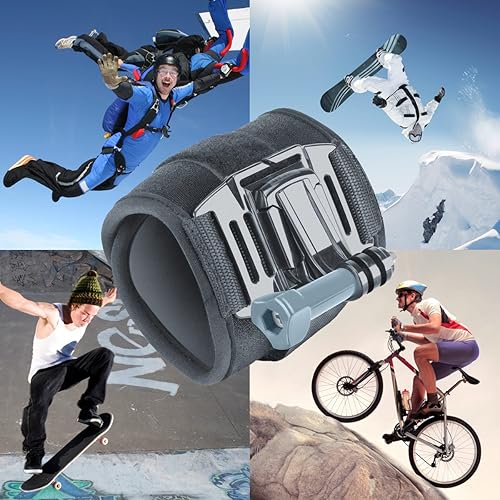 Miniatura 8 de USA GEAR Correa de muñeca estilo cámara de acción con correa de neopreno de 2 puntos, gancho J y adaptador de trípode, compatible con GoPro Hero 13