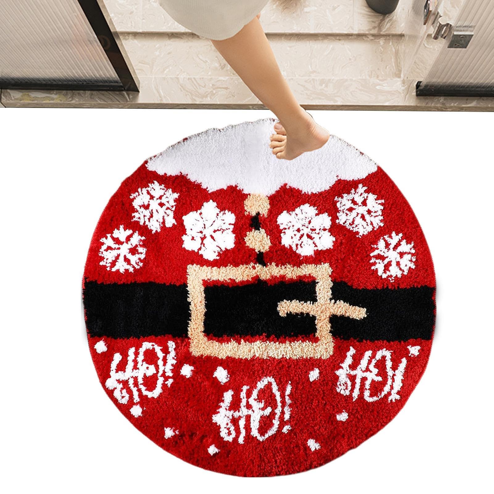 Tapis de bain de Noël flocon rouge pour sublimer votre salon et salle de bain