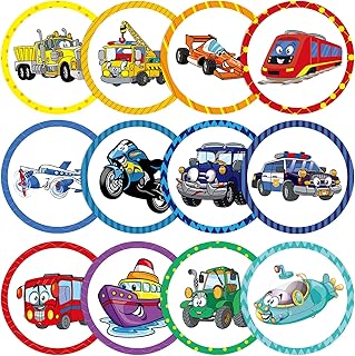 120 Pcs Toilet Targets for Boys Potty Training Flushable Targets Boys Pee Targets Color Paper Tinkle Targets for Boys Safe to Use (Transportation Style)