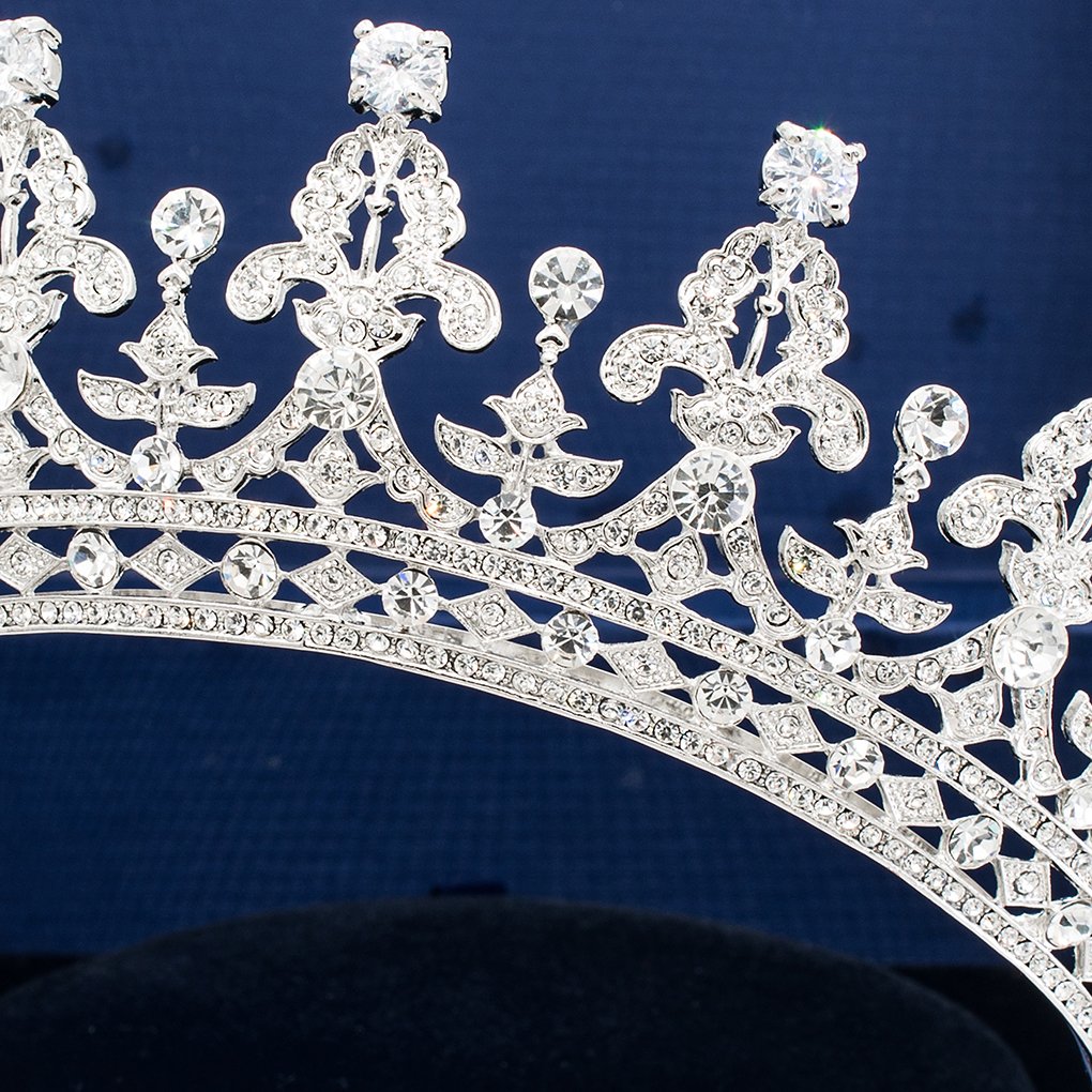 Cristales Clásicos Rhinestone Boda Nupcial 2/3 Tiara Cuervo Diadem Mujeres Accesorios para el Cabello 05365L