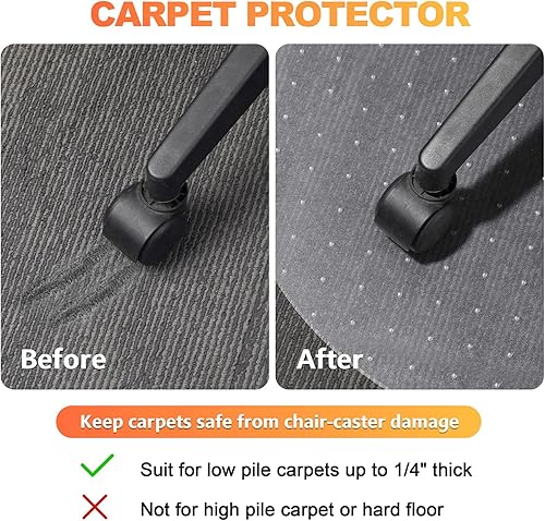 Miniatura 5 de Tapete grueso para silla de alfombra, protector de alfombra de pelo bajo para silla de escritorio de computadora de oficina. Tapete resistente para