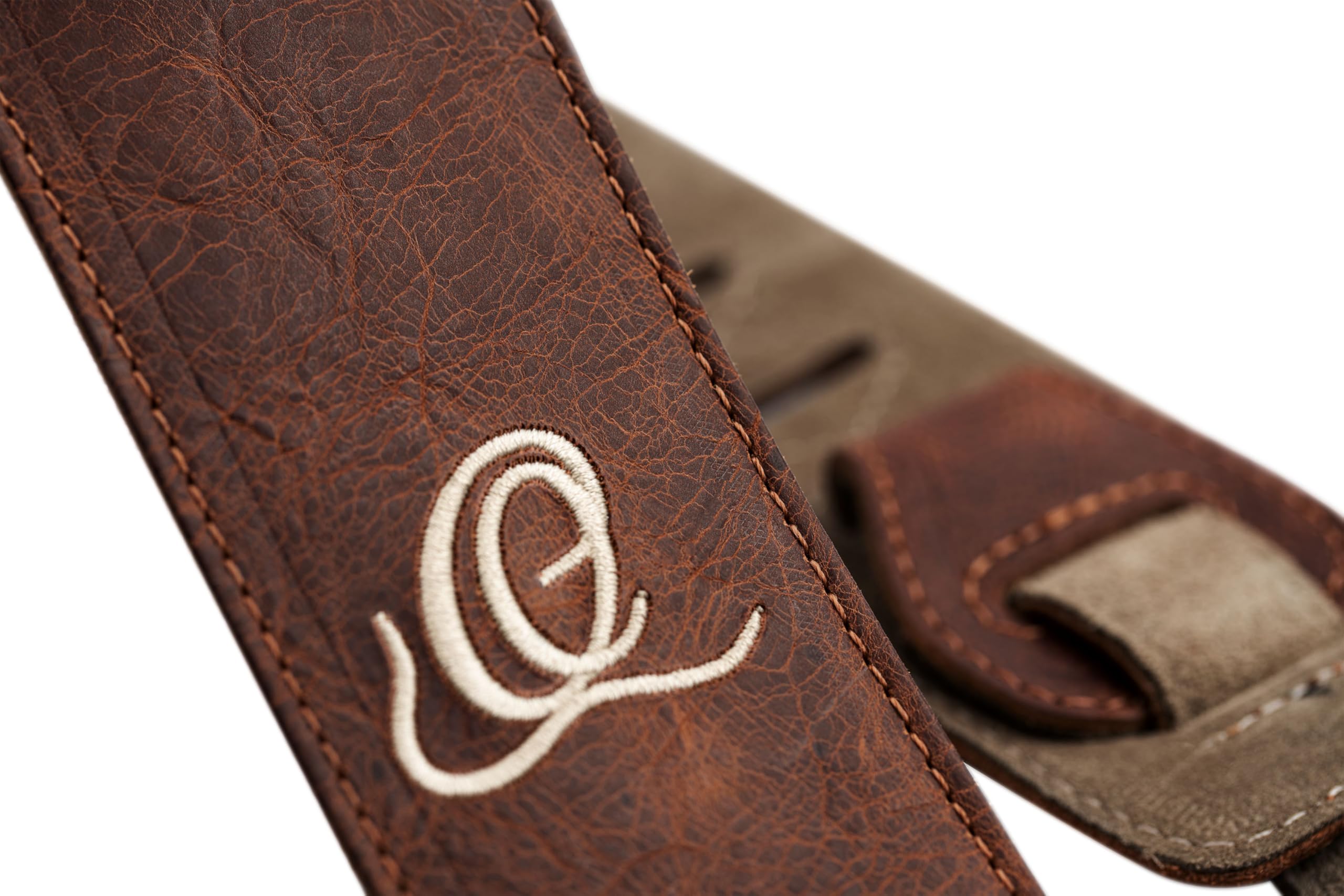 Ortega Guitars Tracolla per Chitarra Regolabile – Chitarra Acustica / Elettrica, Basso Acustico / Elettrico – Suede Series – Pelle Scamosciata, Caramel (OSSU-30)