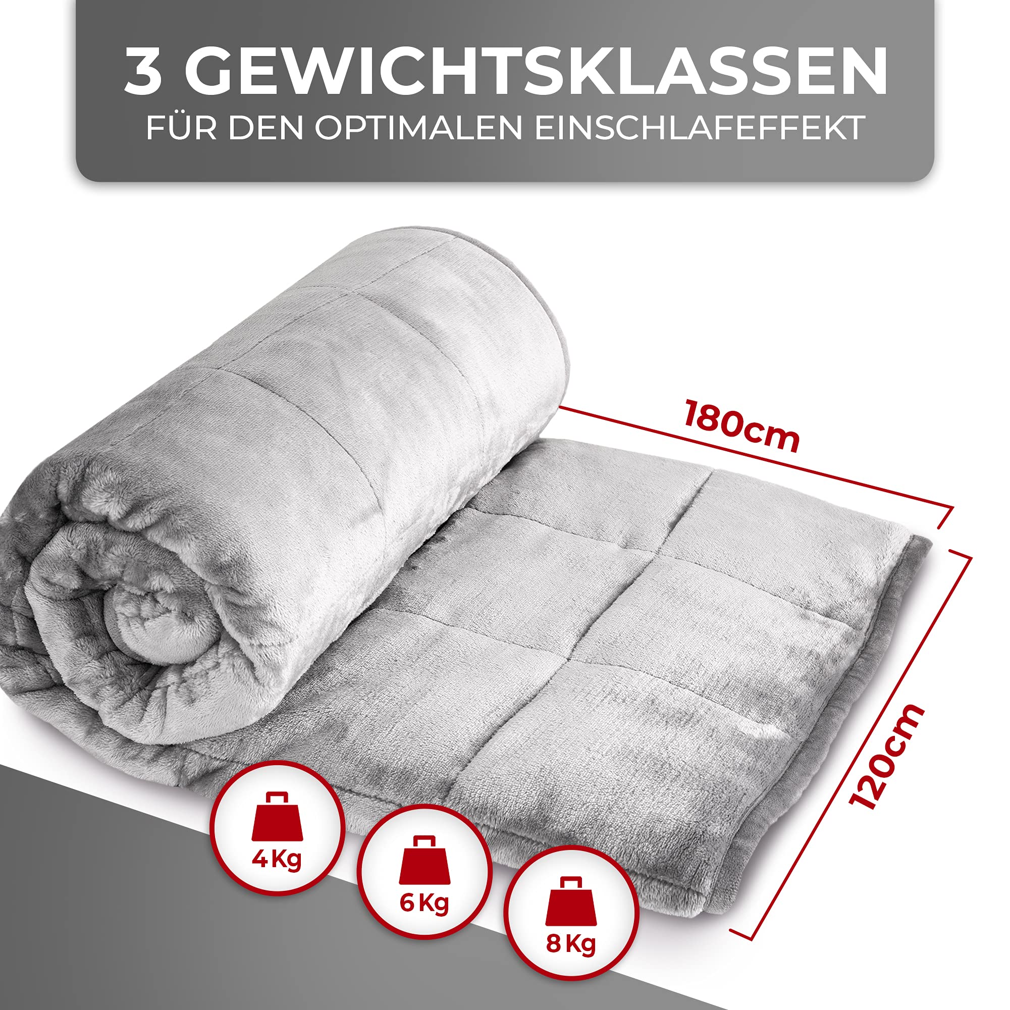 Heimwert Gewichtsdecke Therapiedecke Weighted Blanket 4 kg Schwere Decke für Tiefen Schlaf