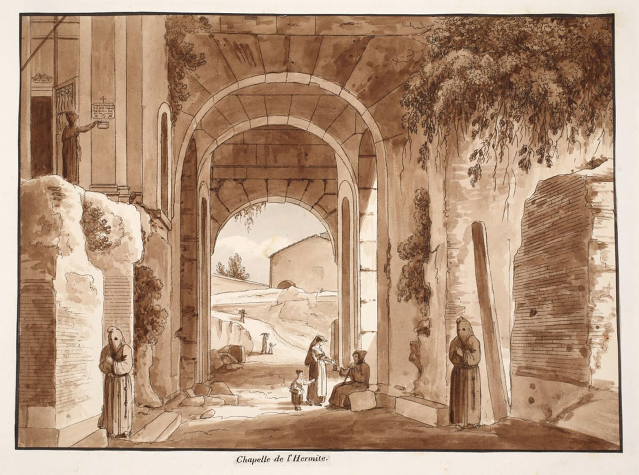ARTXLXXBN Famous Art Print Poster Vintage Wall Art the Chapel of the Hermit in the Colosseum by Agostino Tofanelli Canvas Art Poster for Home Decor 60x90cm