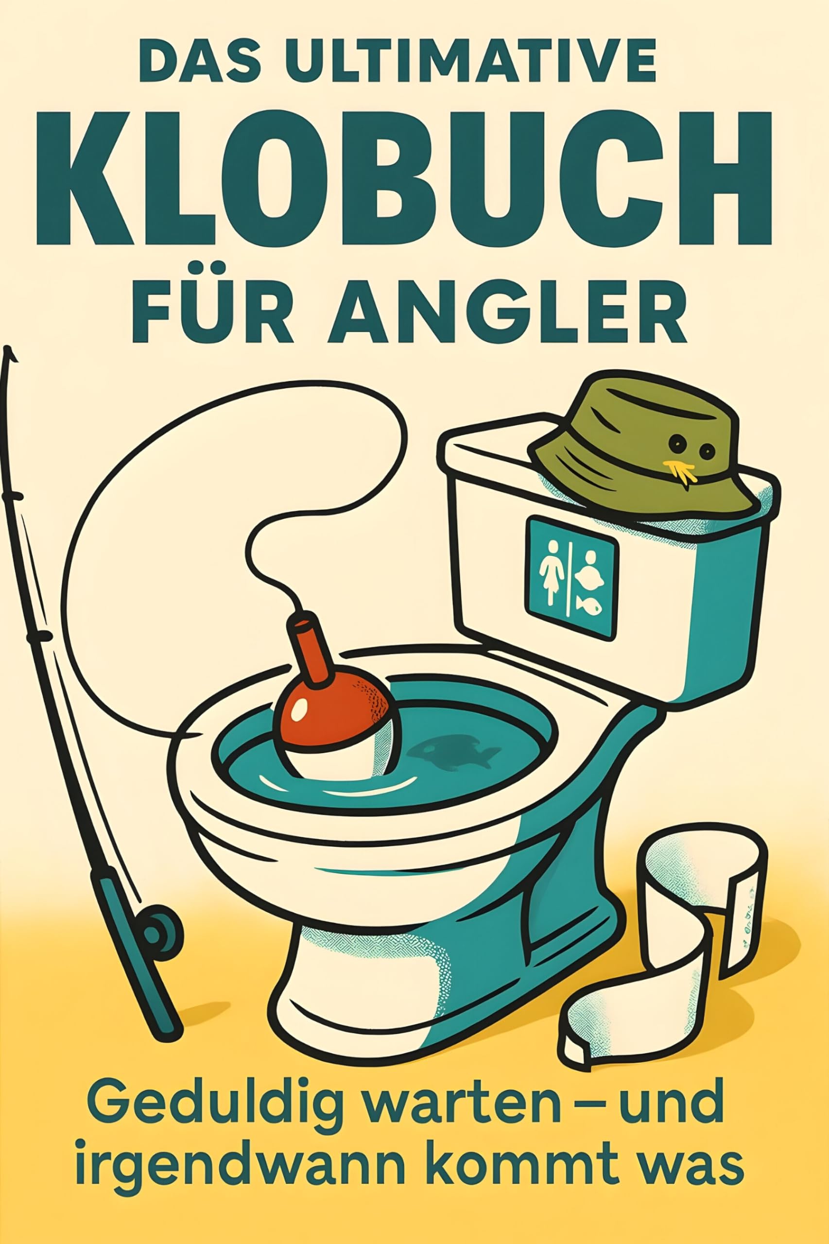 Das ultimative Klobuch für Angler: Geduldig warten – und irgendwann kommt was. Lustiges Geschenk mit Lifehacks, Fun Facts und Geschichten