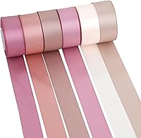 Vista 23 de MAYREEL - Cinta de oro rosa de 3/8 pulgadas, cinta delgada rosa polvoriento para manualidades del Día de San Valentín, ramo de boda, 6 rollos, 10