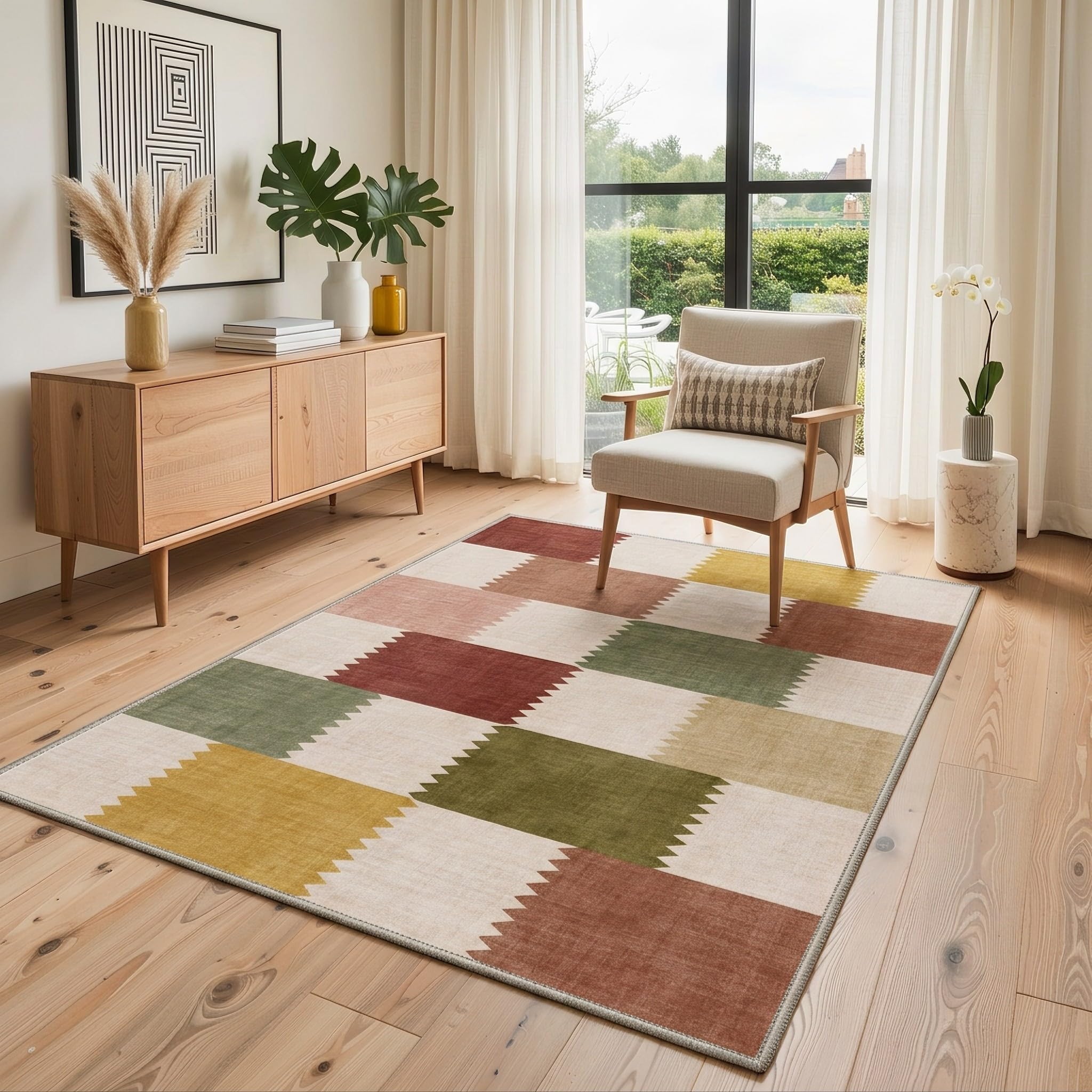 GENIMO Alfombra Moderna SIn Peluche 120X170CM Lavable Antideslizante