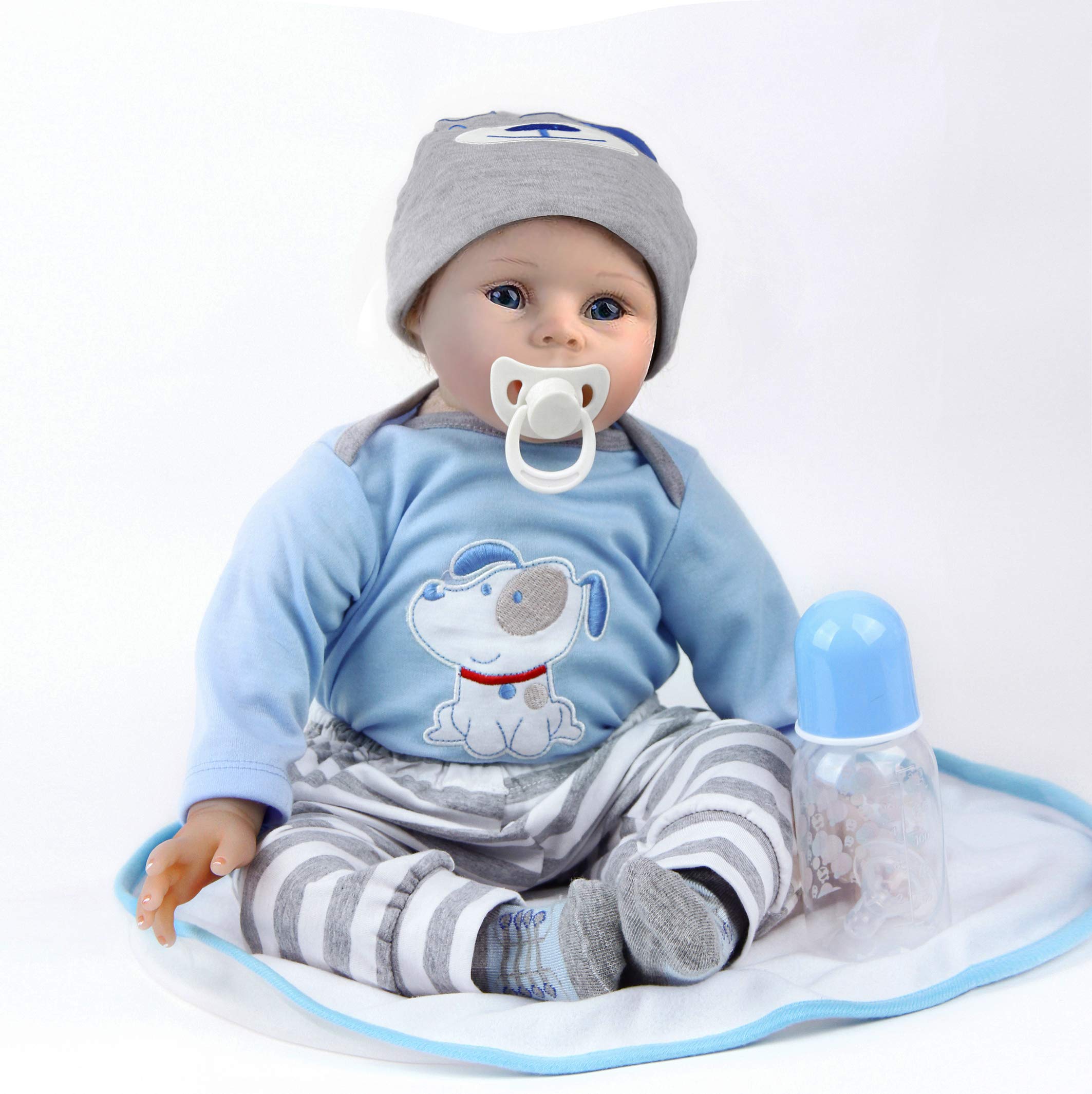 22 Pollici 55cm Bambole Reborn Maschio Silicone Morbido Vinile Vita Reale Realistico Fatto a Mano Giocattoli per Neonati Regali di Natale Reborn Baby Doll