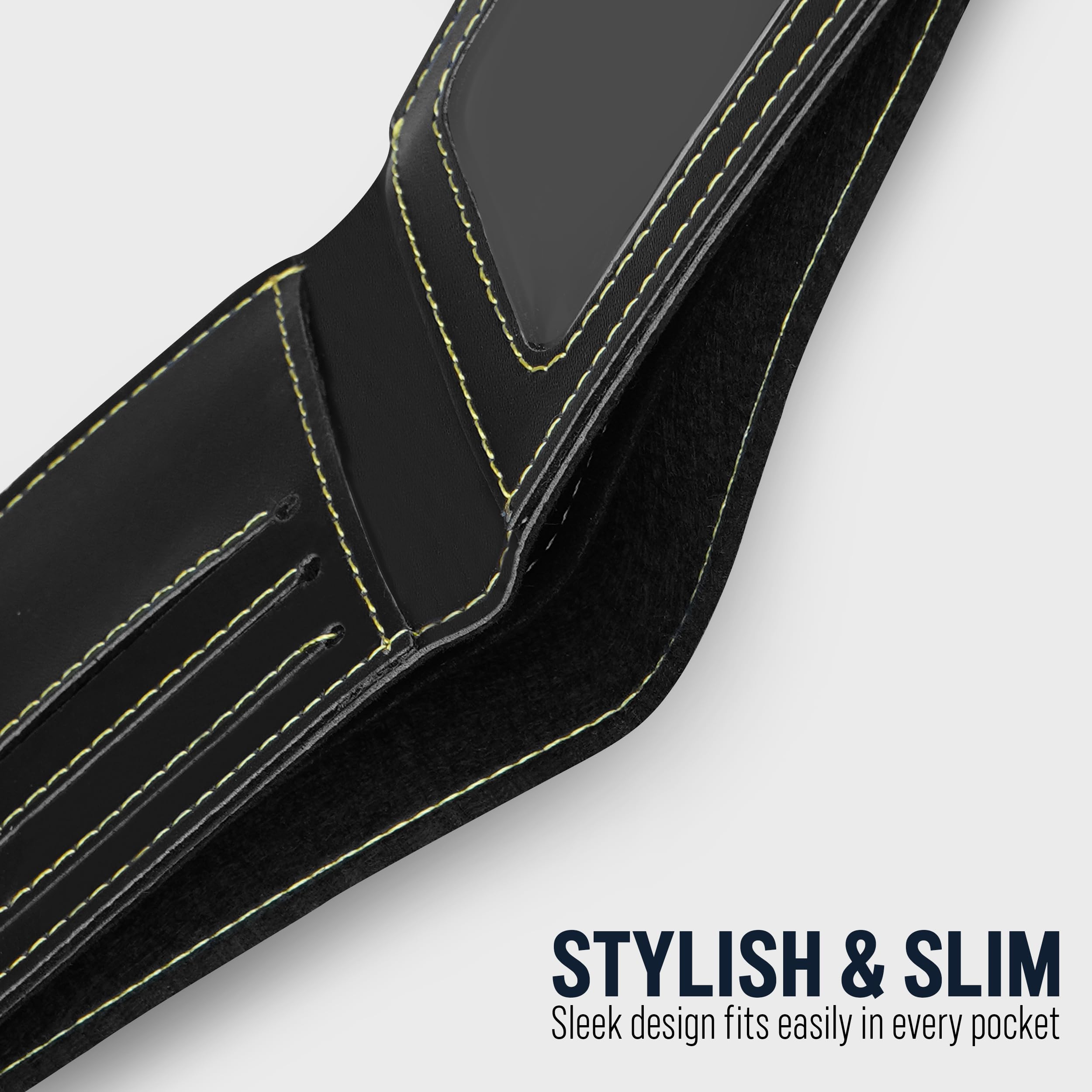 The Wallet Store Vegan Leather Wallet For Men - Black