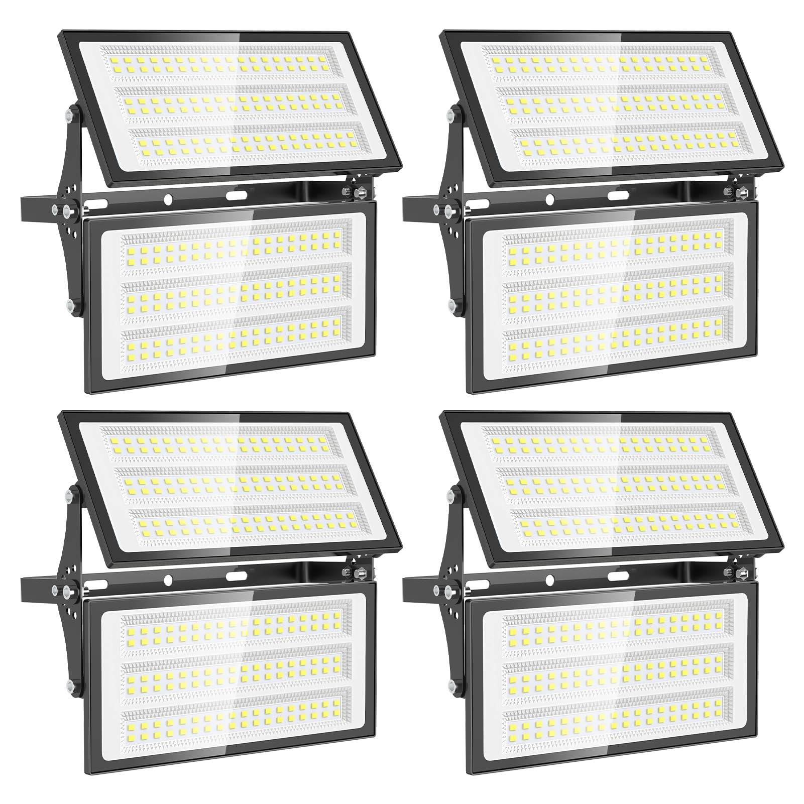 Viugreum 4 Packs 200W Projecteur LED Exterieur, Blanc Froid 6500K 20000LM, IP66 Étanche Eclairage Exterieur, Extérieur De Projecteur Idéal Pour Garage Atelier Parkings Gym