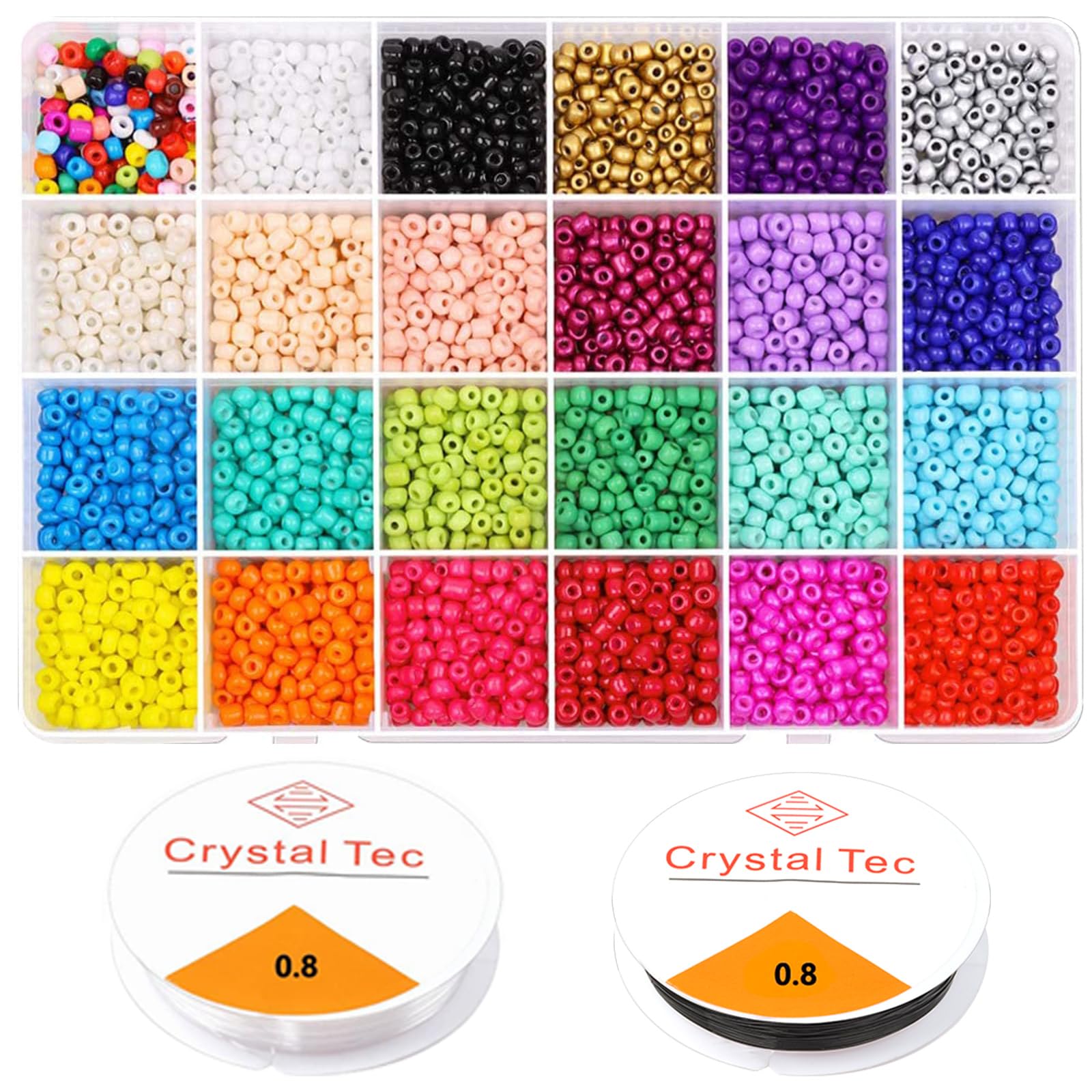Prettme Multicolor 3600Pcs Glass Seed Beads For Jewellery Making Kit, 4Mm 6/0 Pastel Small Pony Beads Kit For Friendship Bracelets, Necklace Earrings Crafting And Gift