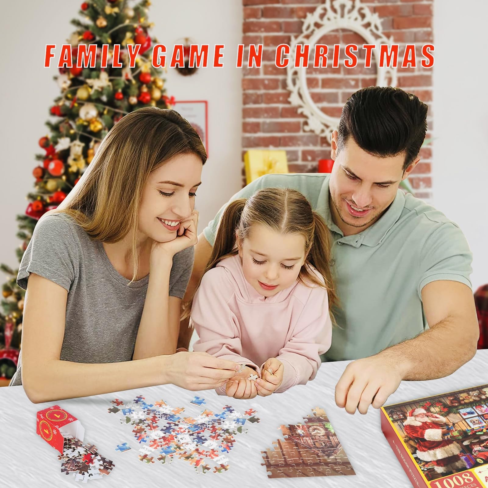 Calendario Avvento 2024 puzzle, 24 Box Puzzle di Natale calendario conto alla rovescia, divertente gioco regalo di Natale, regalo di Natale di Babbo Natale, 1008 pezzi 50 x 70 CM Puzzle
