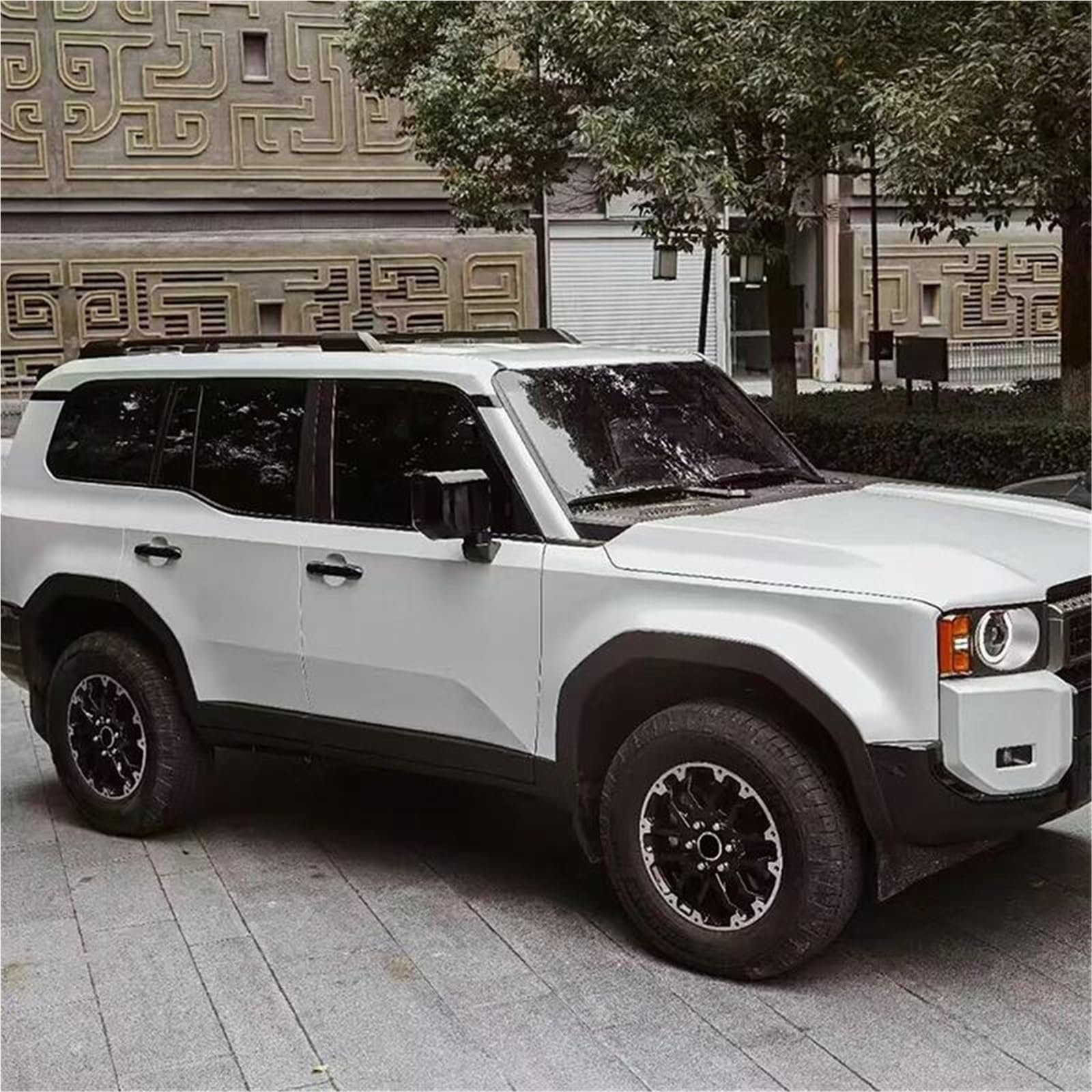 Genérico Barras de Techo para Toyota para Land para Cruiser 250 LC250 J250 2024 2025 2026 Decoración Negra Rieles De Techo Barras Portaequipajes Accesorios De Coche Portaequipajes