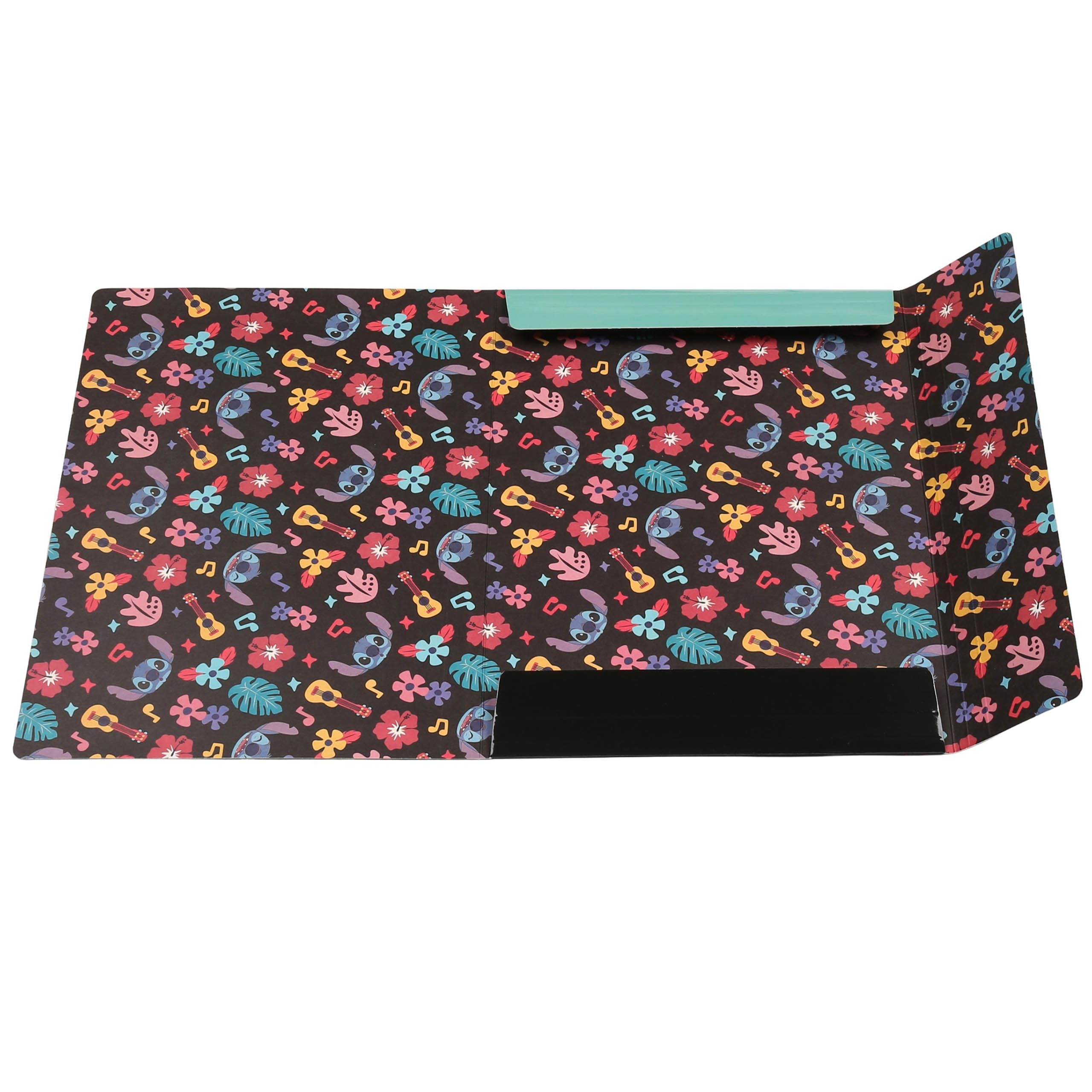 DISNEY Stitch Teczka z gumką, dla dzieci, teczka szkolna, kolorowa A4 (Zielony)