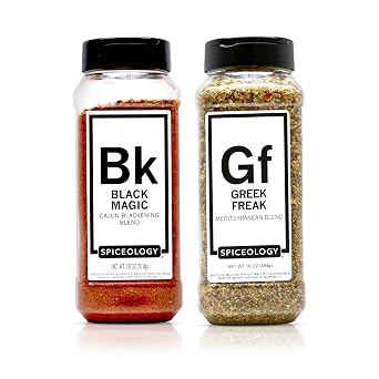 Spiceology Greek Freak & Black Magic Seasoning Bundle Mediterranean and Cajun Blackening Spice Blends for Chicken, Seafood, Pasta, Grilling & More Gourmet All-Purpose Rubs 2-Pack