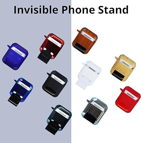 Miniatura 3 de AirStand - Funda para AirPods con soporte invisible para teléfono, compatible con AirPods 1 y 2, protección completa de TPU y policarbonato a prueba