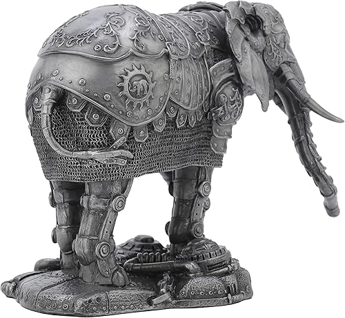 Miniatura 5 de Veronese Design Elefante mecánico steampunk de 6 1/4 pulgadas de alto, efecto de peltre fundido en frío, estatua de animales, decoración del hogar,