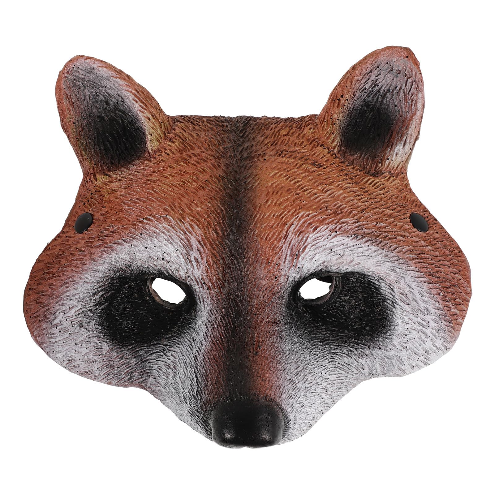 NUOBESTY Halloween Raccoon Mask Realistic Full-face Animal Costume Mask Adjustable Strap Spooky Animal Facemask Masquerade Party Cosplay Accessory Dress-up - Yellow Brown