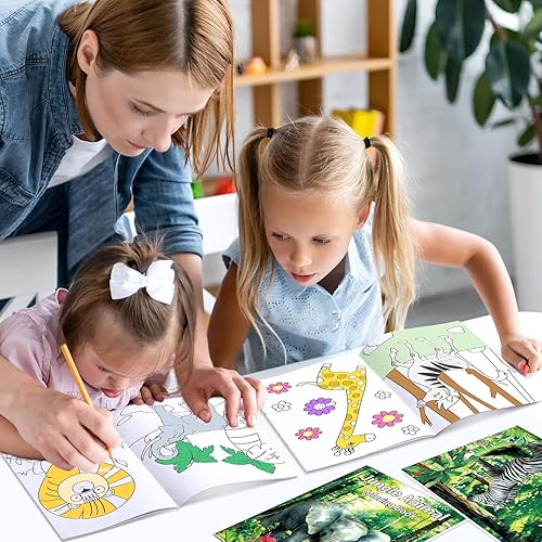 Vista 18 de Honoson 24 libros para colorear para niños, animales, camiones, libros para colorear a granel, animales de la selva, recuerdos de fiesta, mini