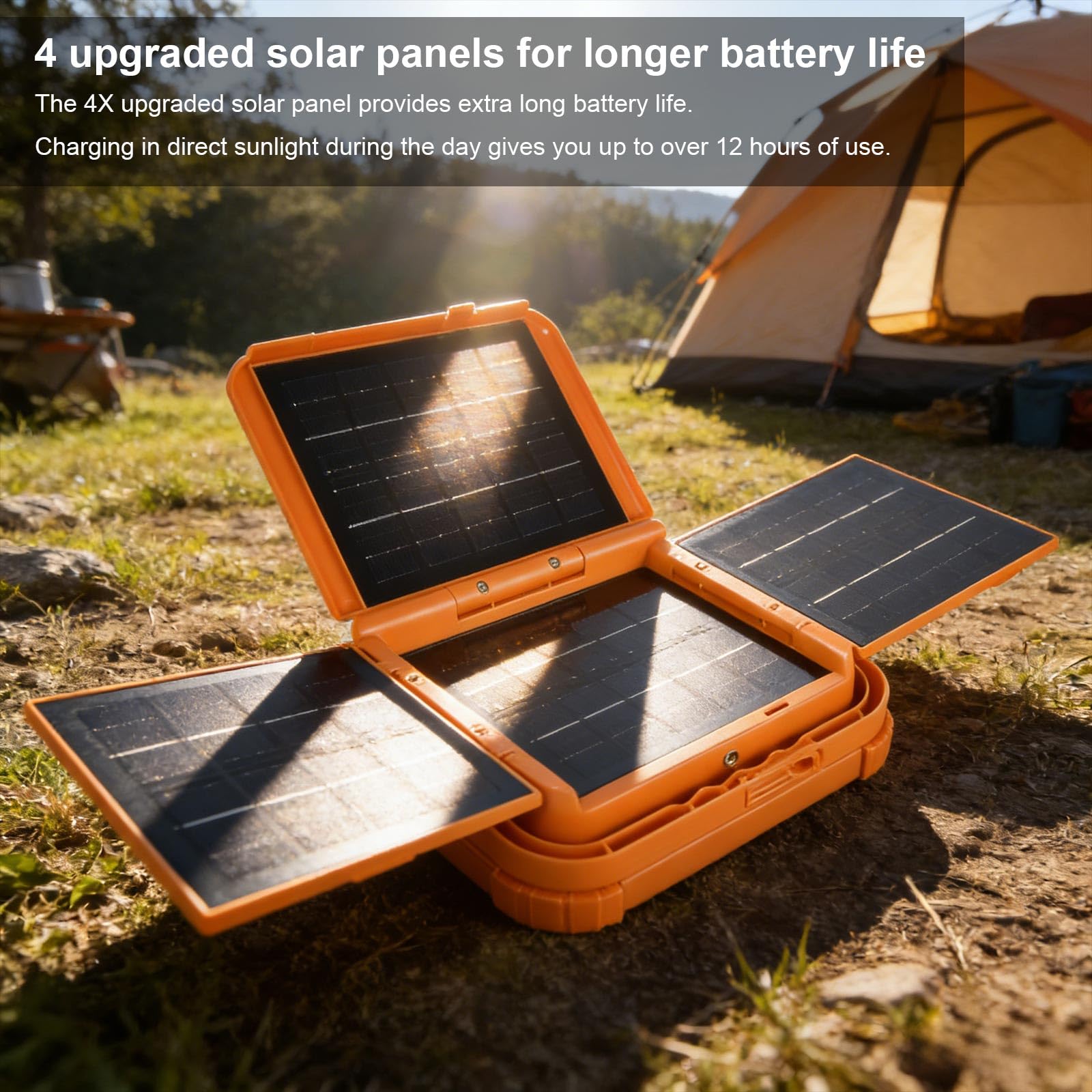 Solare Faro Led Ricaricabile Lavoro 24000mAh con Luminosità Regolabile in Continuo, Faretto a Batteria per Campeggio, Cantieri Edili, Illuminazione di Emergenza