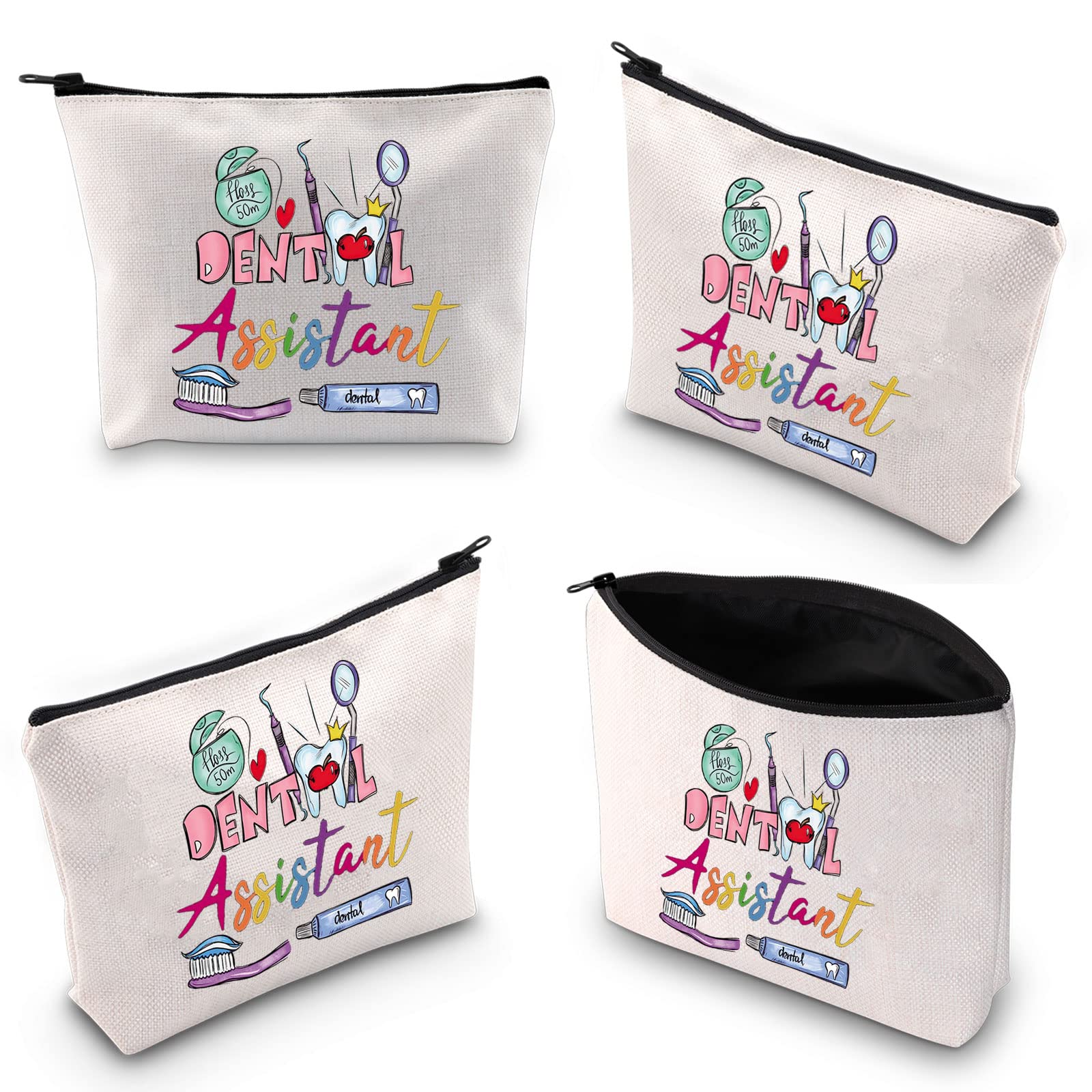 WZMPA Bolsa de maquillaje para asistente dental, higienista dental, asistente dental, bolsa con cremallera para futuros estudiantes dentales, Asistentes dentales, Bolsa