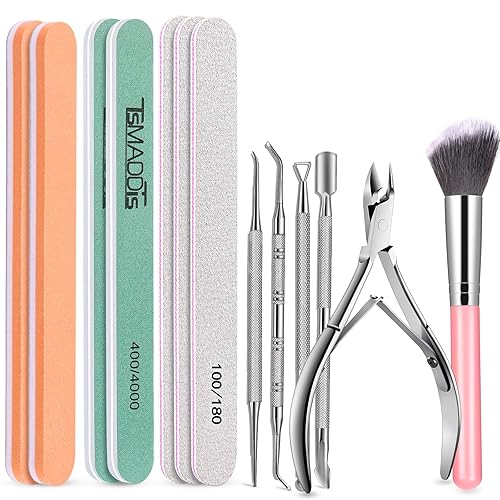 Lima de uñas y pulidor, kit de herramientas de manicura y pedicura TsMADDTs con limas de uñas y bloque de pulidores, pulidor de esmalte, empujador