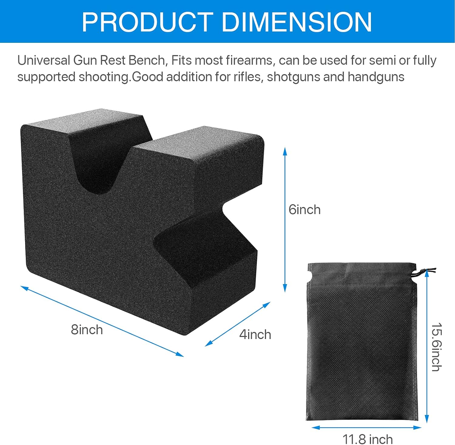 Outdoor Shooting Foam Rest, Lightweight Rifle& Pistol Shooting Block Bench Rest, Large Weapon Rack, Good Accessories for Shooting, Easy to Carry, Antislip, Antiscratch&Waterproof,2 Pack