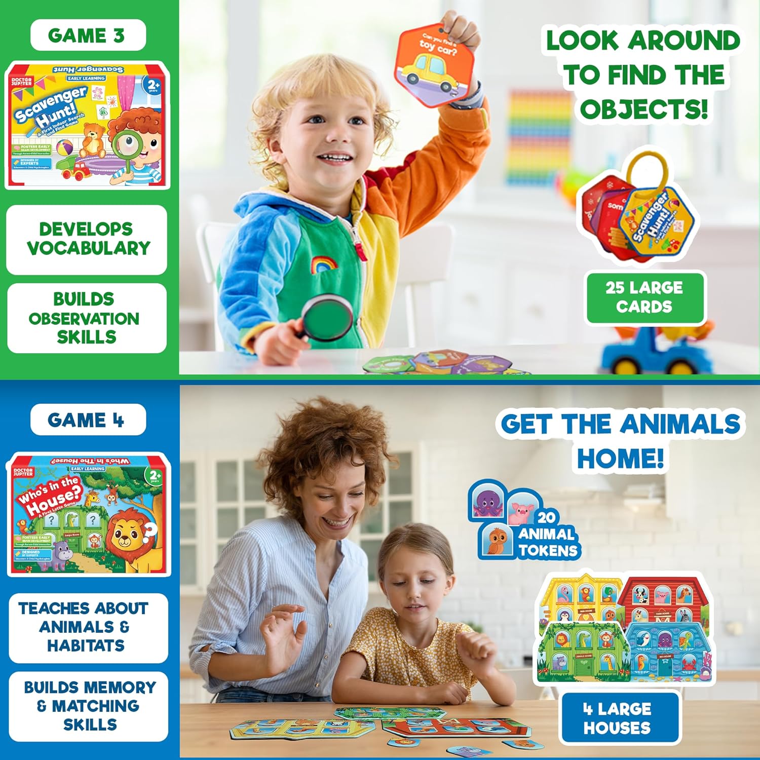 Doctor Jupiter My Big Box of Games for 2 to 4 | Toys for Ages 2-4 | Birthday Gift for 2 Year Old Boys and Girls | Toddler Toys for 2-3-4 Year Old | Learning & Education Toys