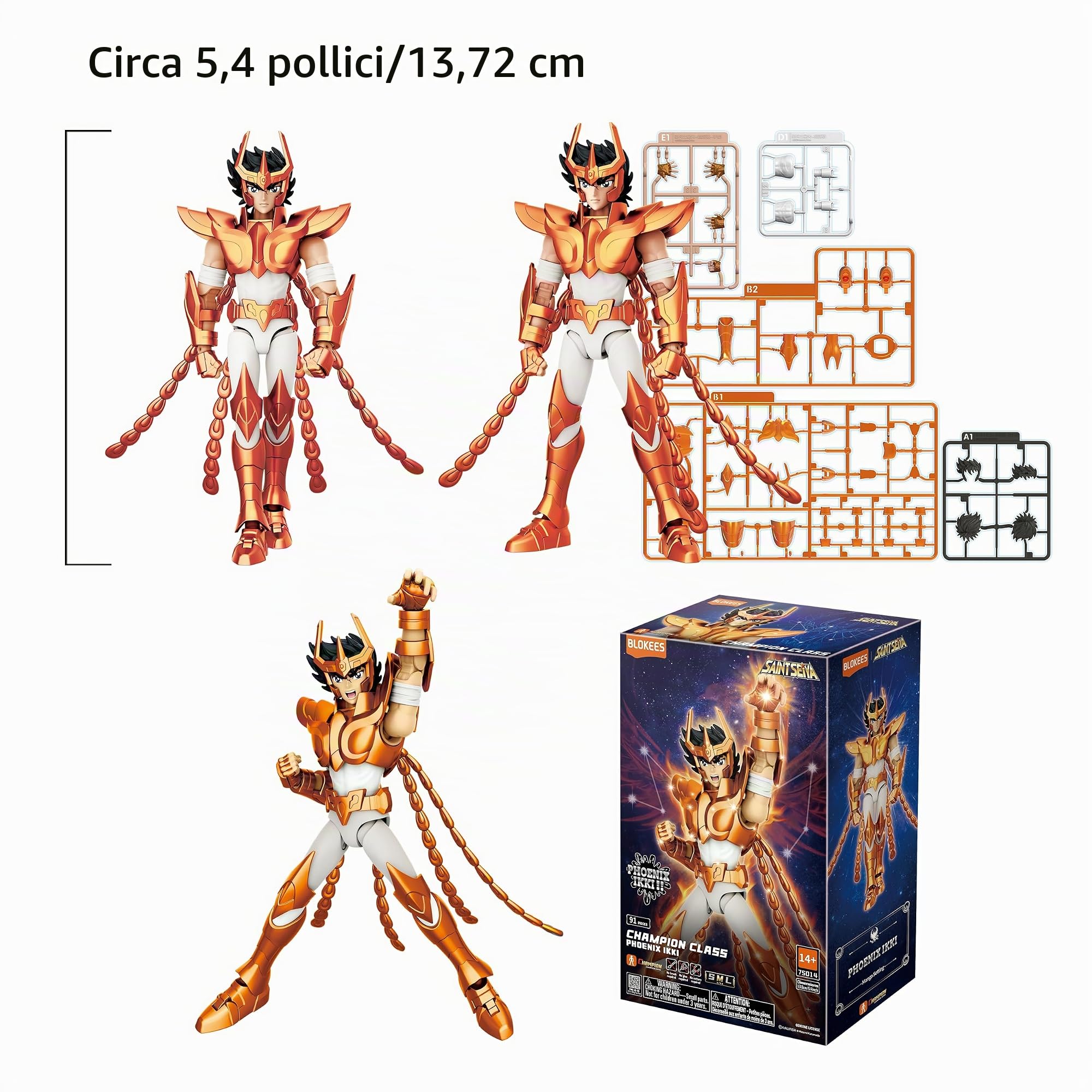 BLOKEES Saint Seiya Champion Class Ikki de Fenix Manga Edition Giunti articolati, montaggio richiesto, 14+
