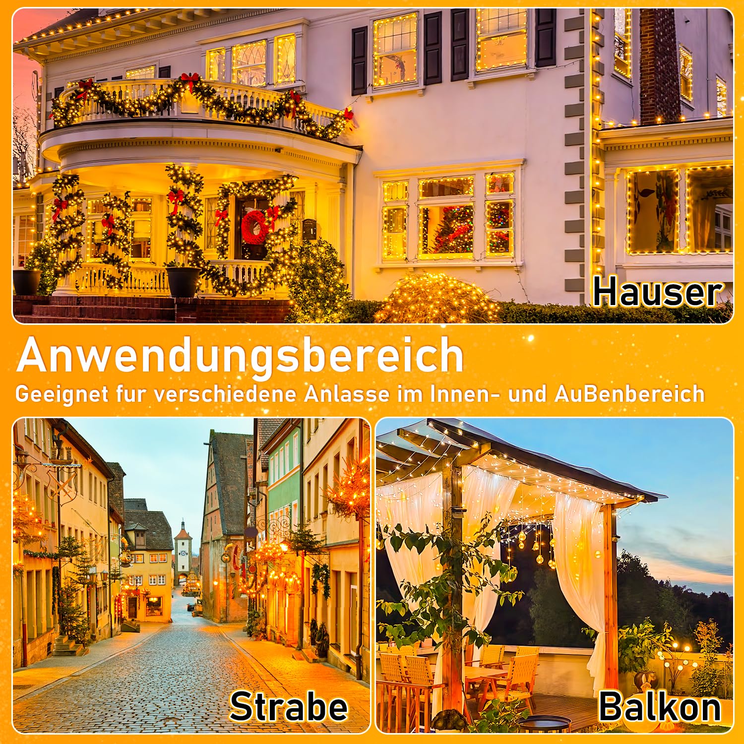 Kimuwote LED-lichtslang 20M 200LED lichtketting voor buiten met stekker, afstandsbediening en timer, 8 modi, warm wit, dimbaar, LED-slang, lichtslang voor tuin, feest, kerstdecor