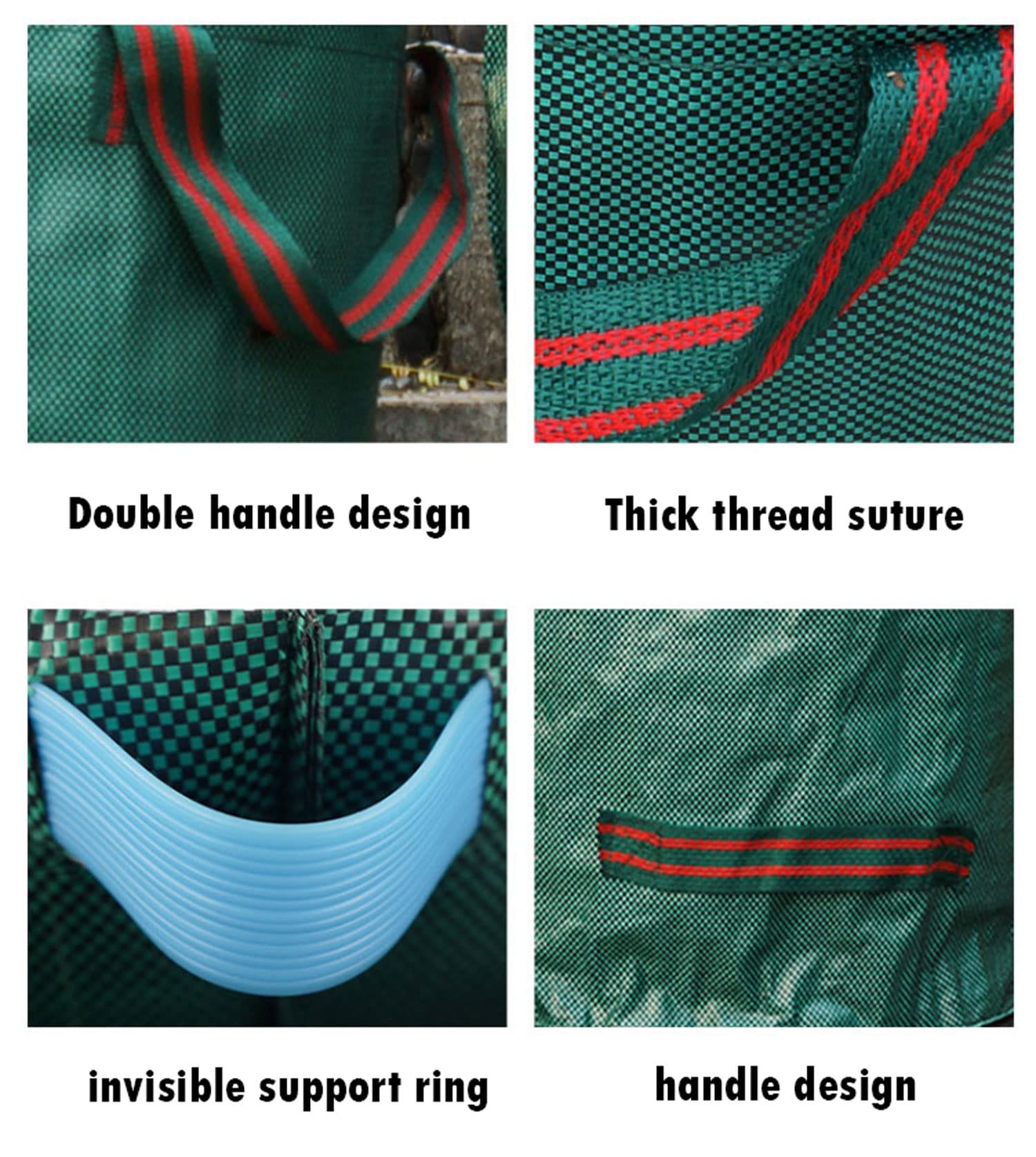 Sac de Jardin 120L/272L/300L/400L/500L Sacs Déchets de Jardin Verts avec Poignées indéchirable Pliable Réutilisable Sac à Déchets de Jardin (Color : 3pcs, Size : 500L)