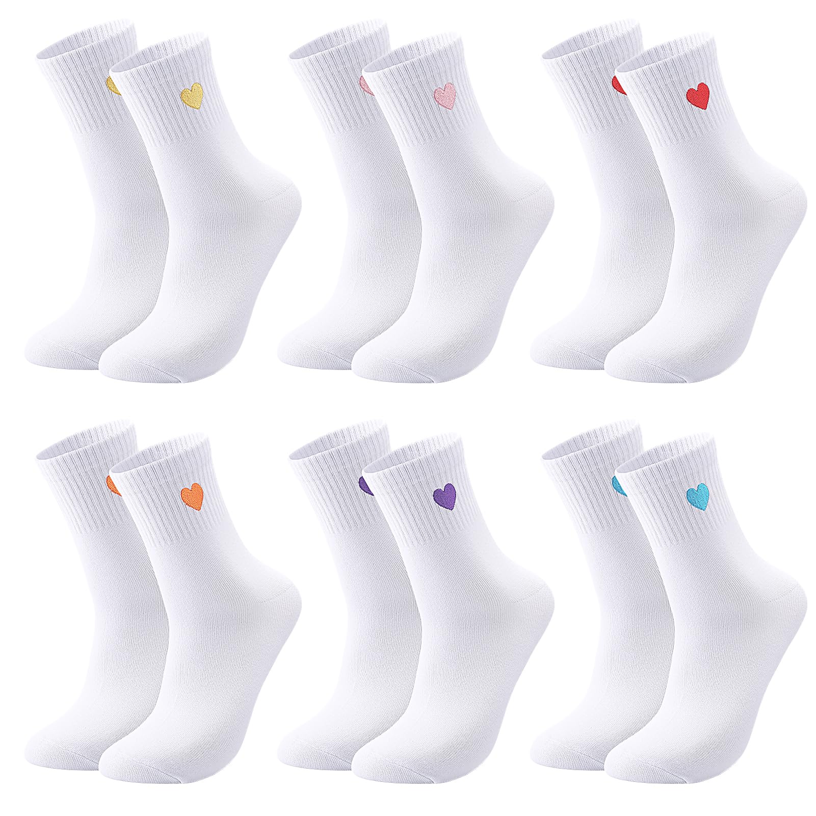 utensilsto 6 Pairs Women's Heart Socks Women's 38-42 Cotton Socks Heart Socks Cuddly Socks Sports Socks Tennis Socks Cotton Socks Women-picture-10