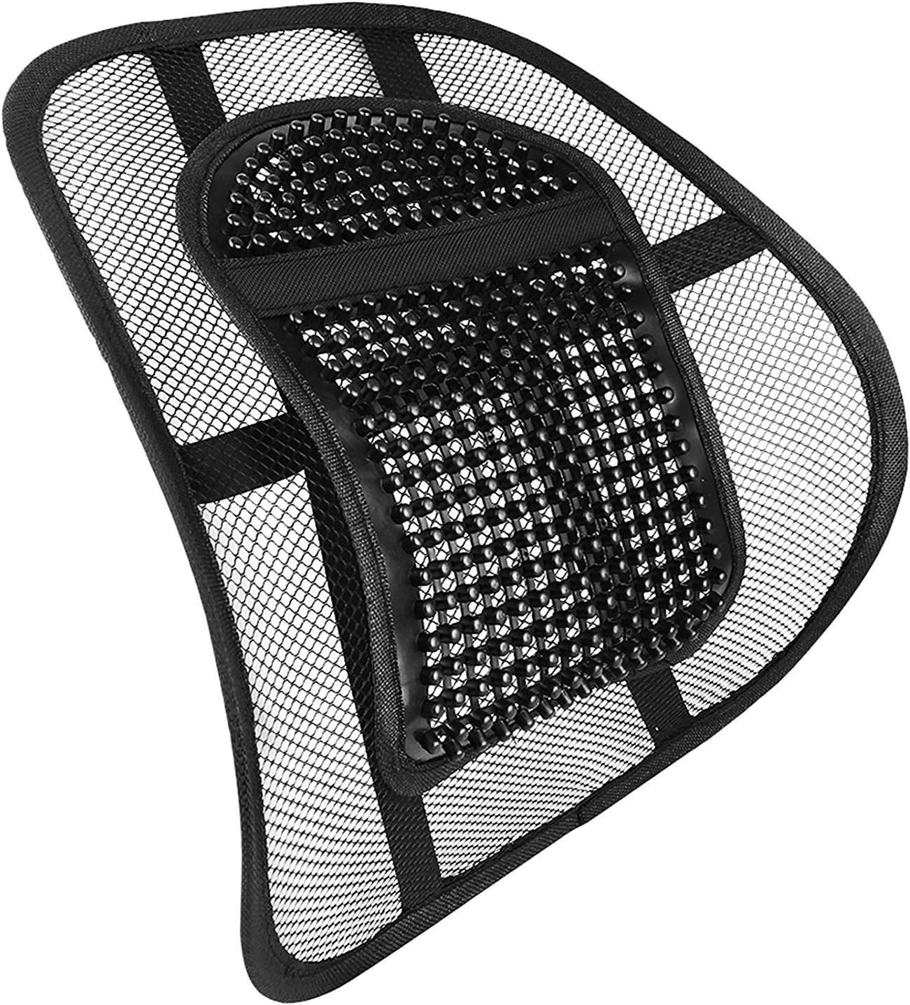 Mantraraj - Air Flow Lumbar Support Cushion for Car Seat or Chair Back Rest Chair Back Support Seat Sit Tight Right with Elasticated Positioning Strap and Mesh Lumbar Grill