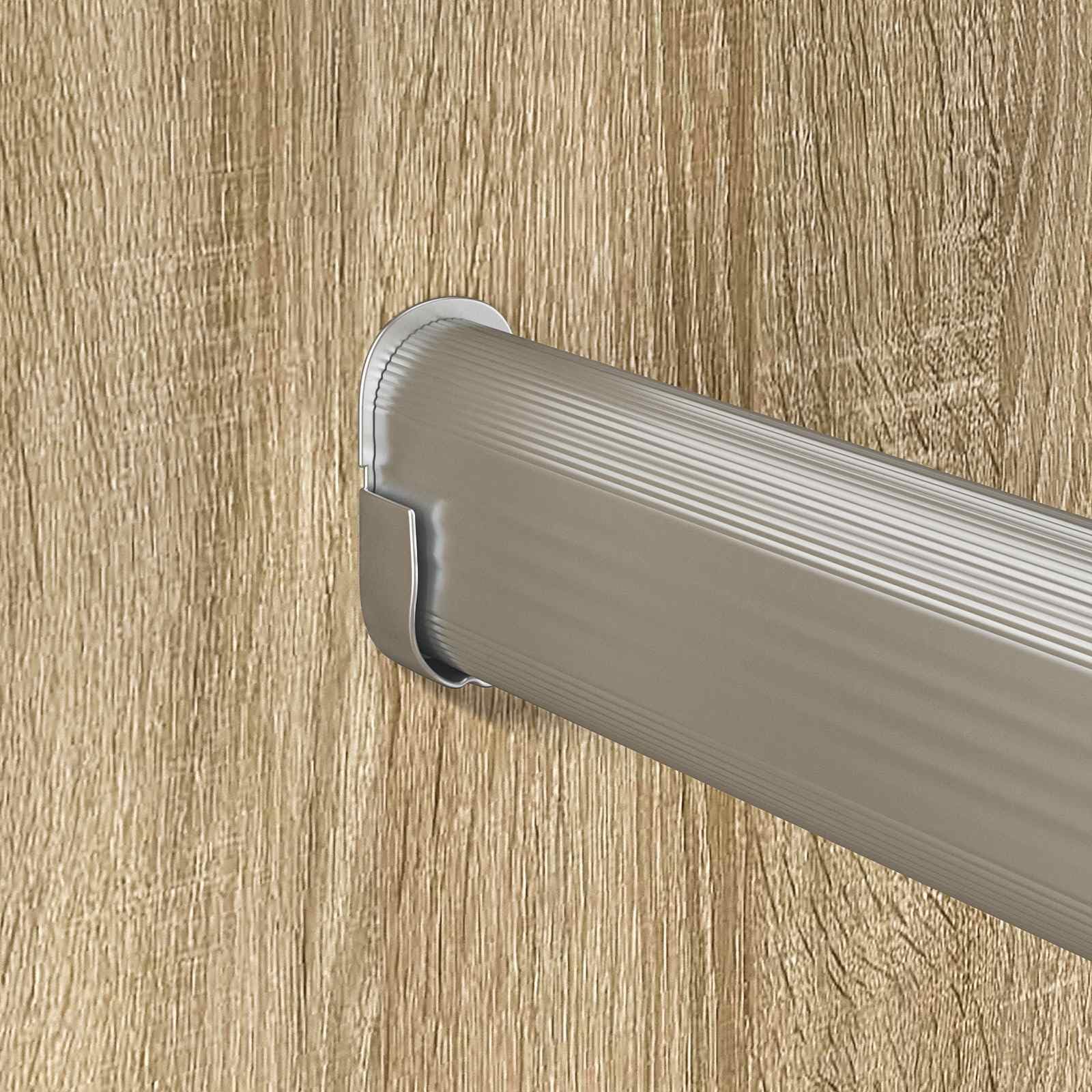 Drążek na ubrania, 2 sztuki, srebrny, stop aluminium, 372 x 15 x 29 mm, trwały, lekki, odporny na korozję, do szafy, garderoby, korytarza, sypialni, porządku i ubrań
